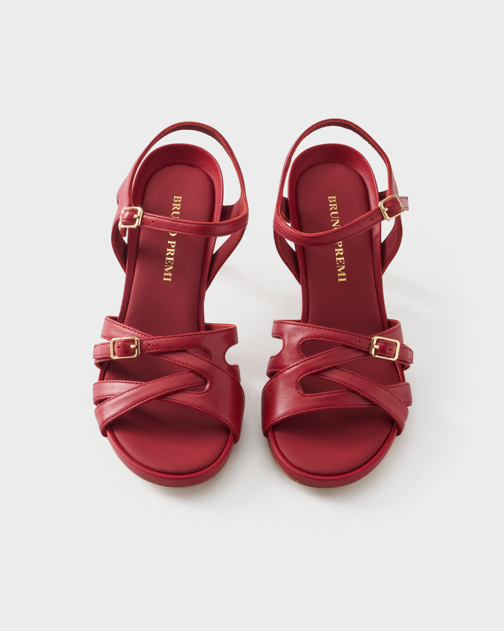 Slingback sandal in nappa leather with crossover straps