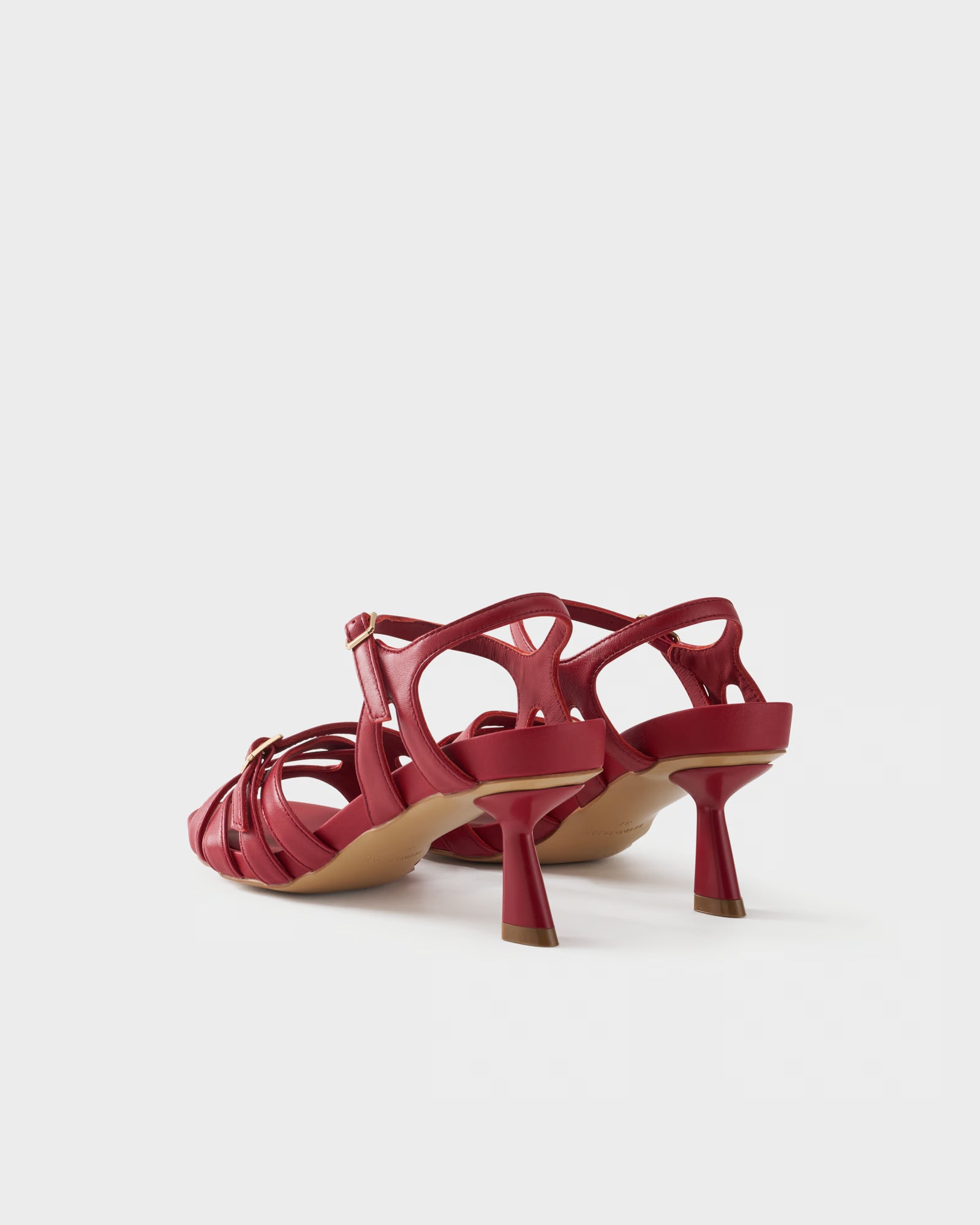 Slingback sandal in nappa leather with crossover straps