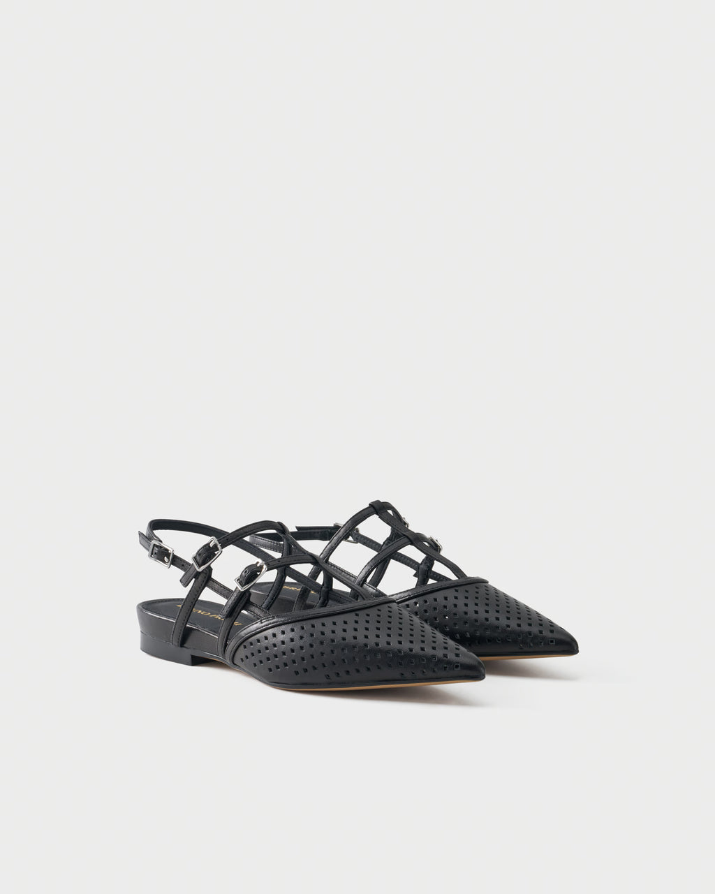 Slingback ballerina in perforated nappa leather
