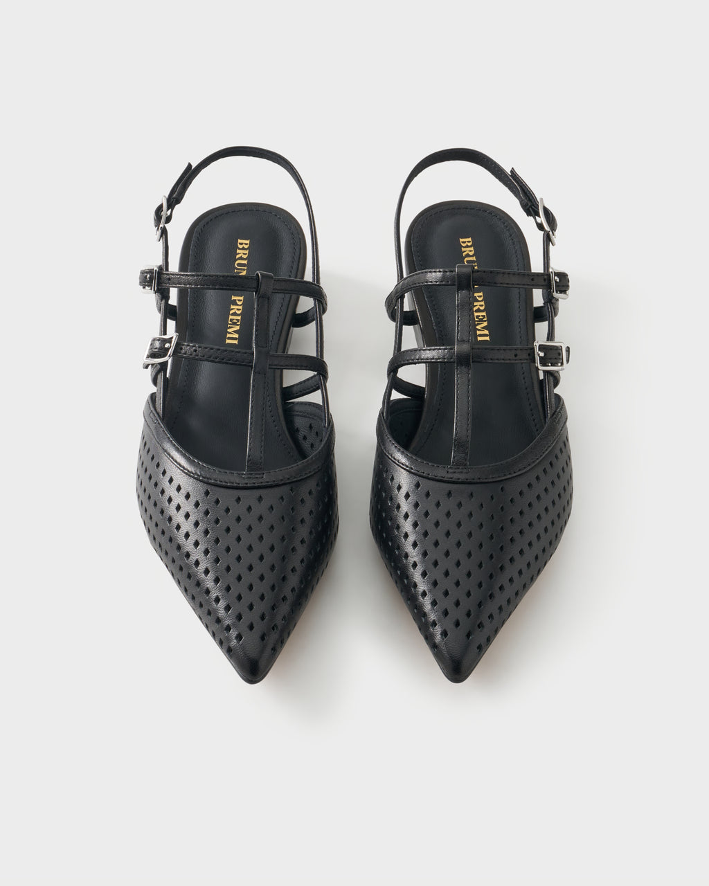 Slingback ballerina in perforated nappa leather