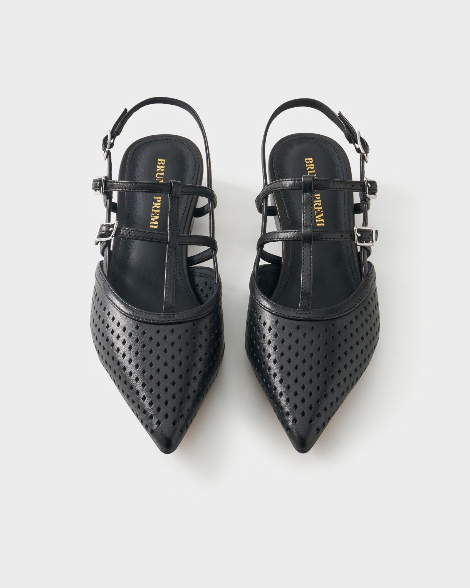 Slingback ballerina in perforated nappa leather