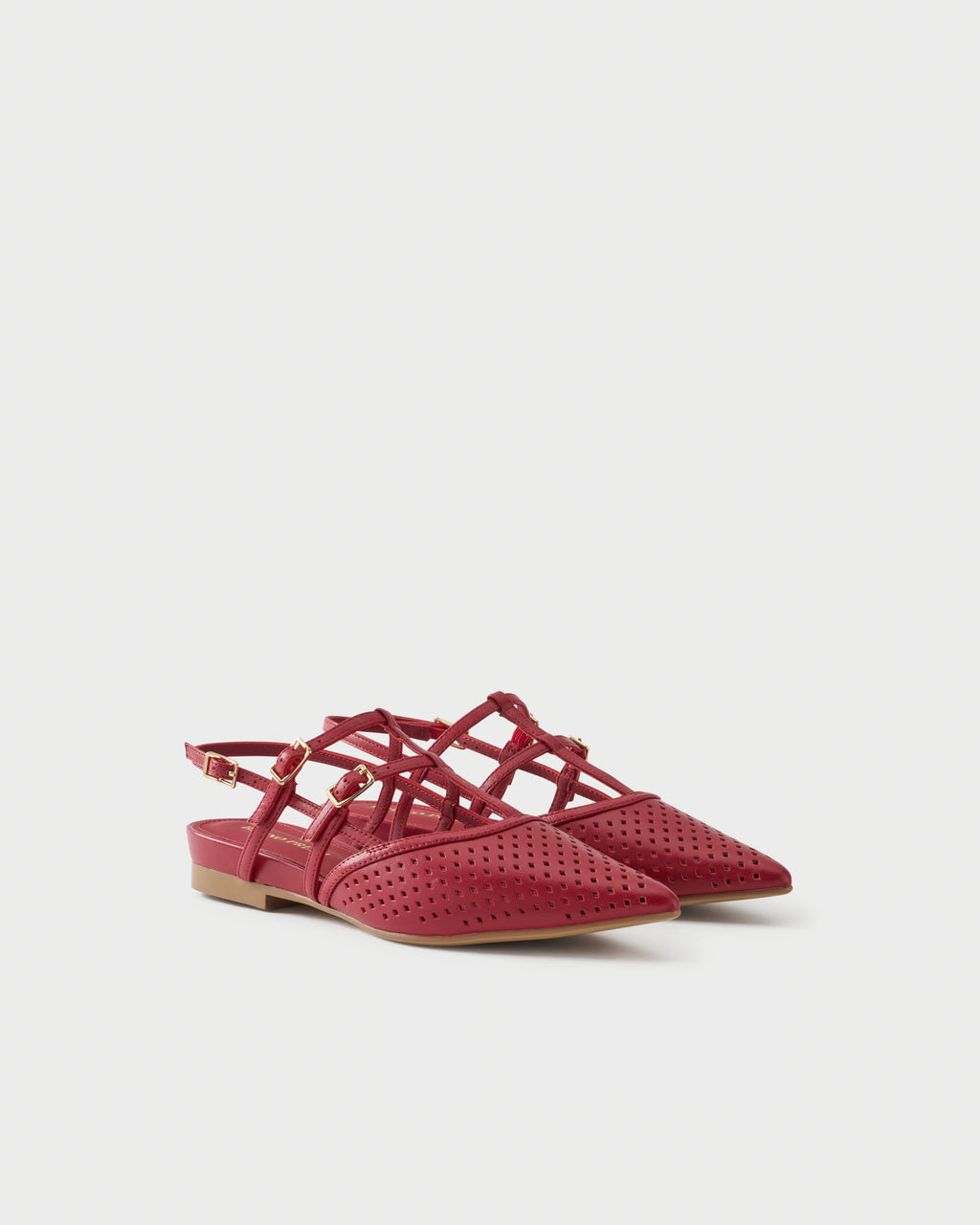 Slingback ballerina in perforated nappa leather