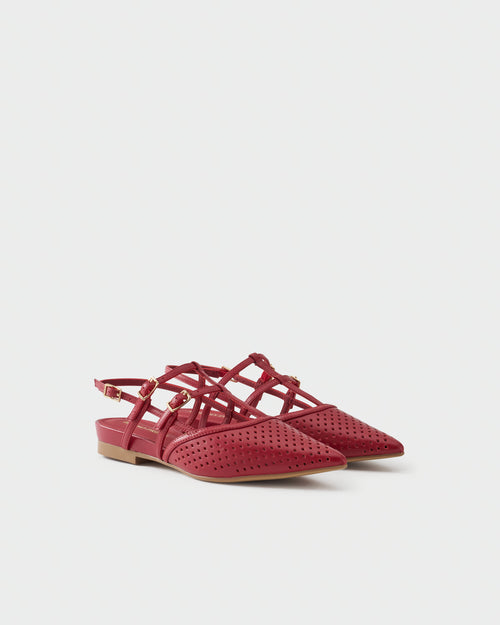 Slingback ballerina in perforated nappa leather