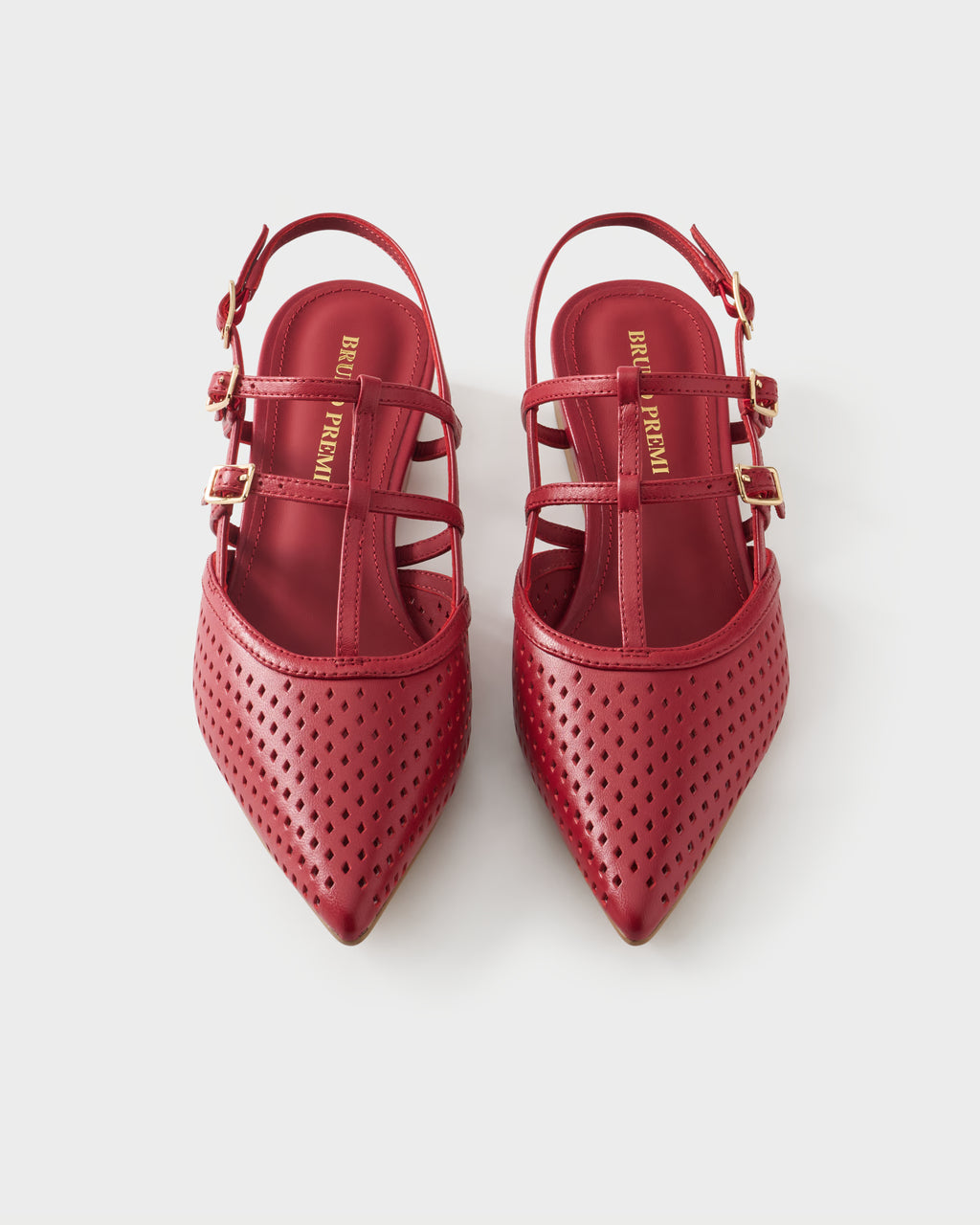 Slingback ballerina in perforated nappa leather