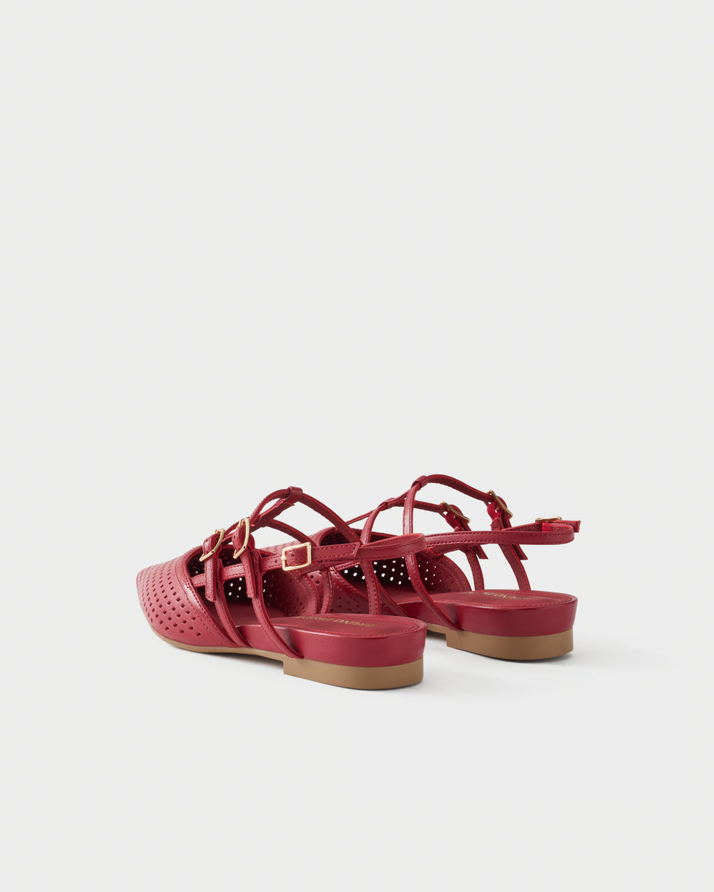 Slingback ballerina in perforated nappa leather