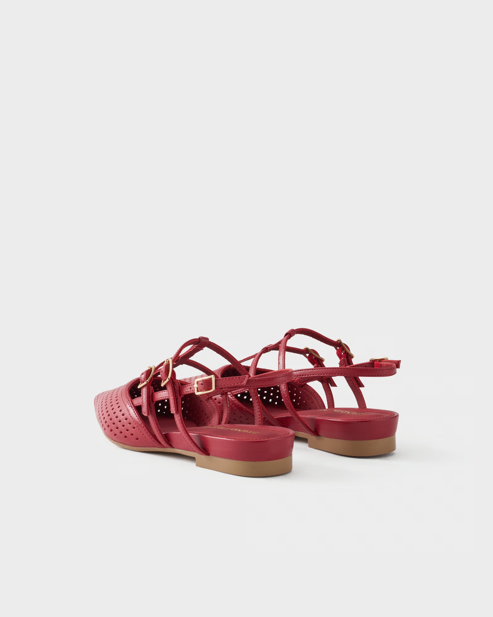 Slingback ballerina in perforated nappa leather