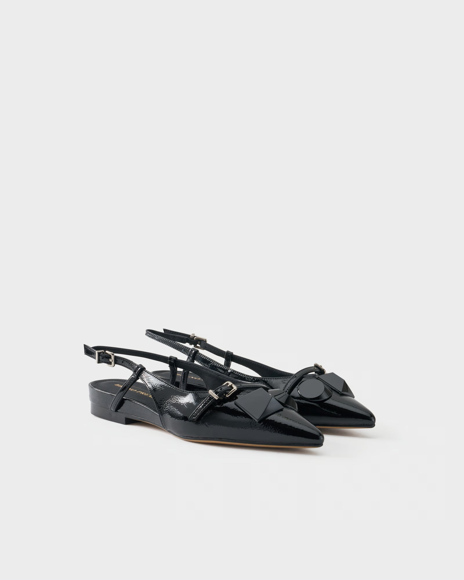 Ballerina slingback in pelle lucida