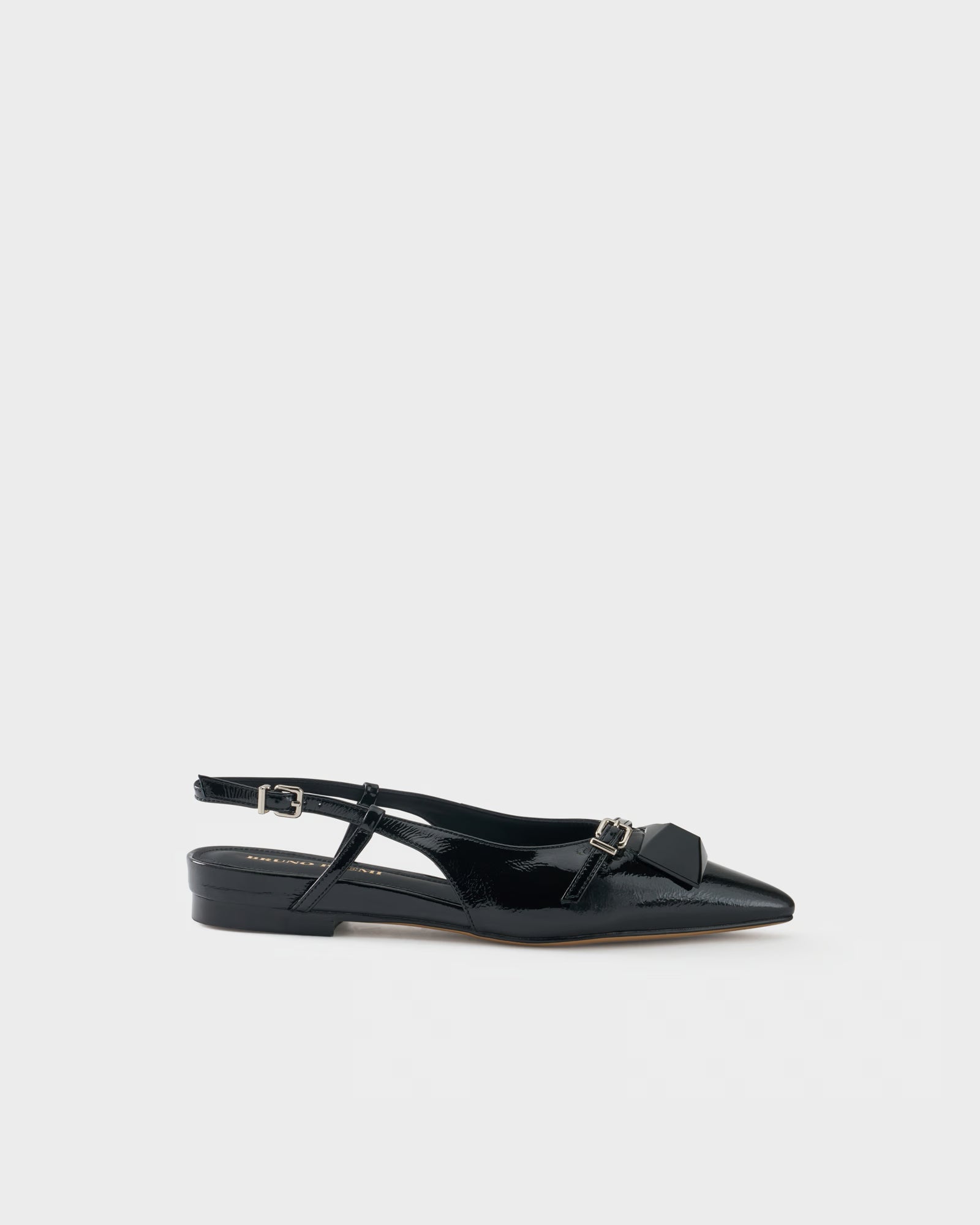 Ballerina slingback in pelle lucida