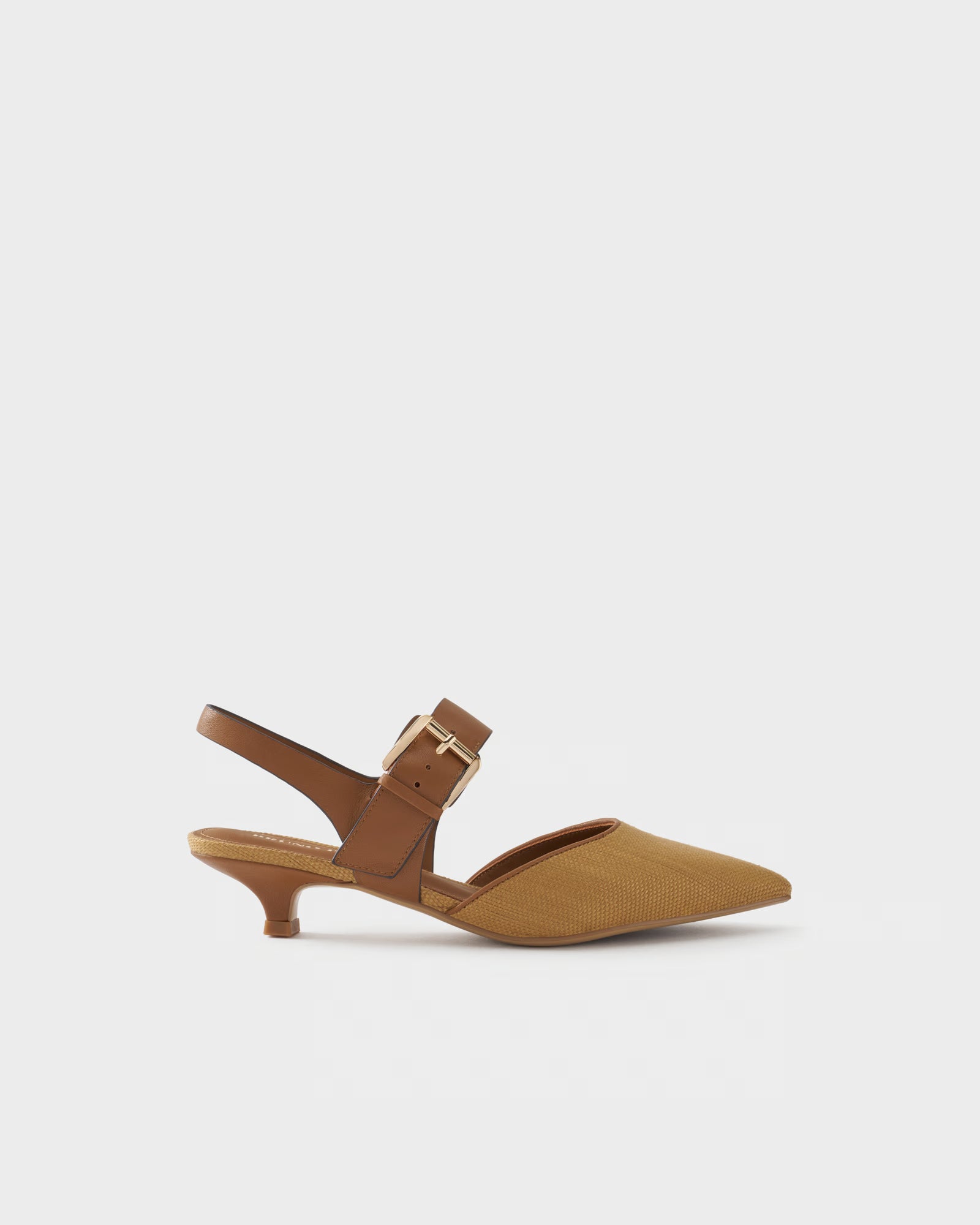 Décolleté slingback in tessuto e pelle