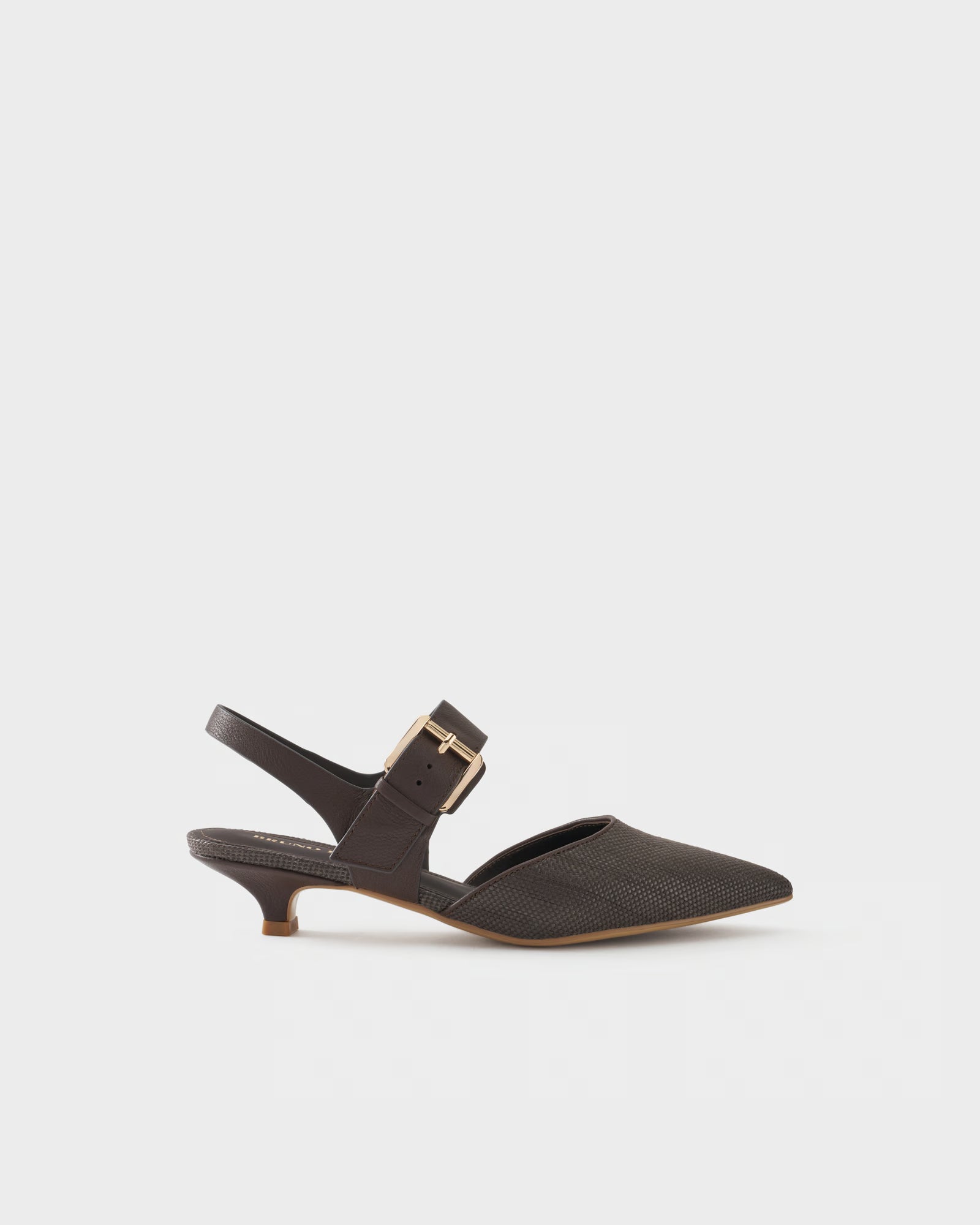 Décolleté slingback in tessuto e pelle