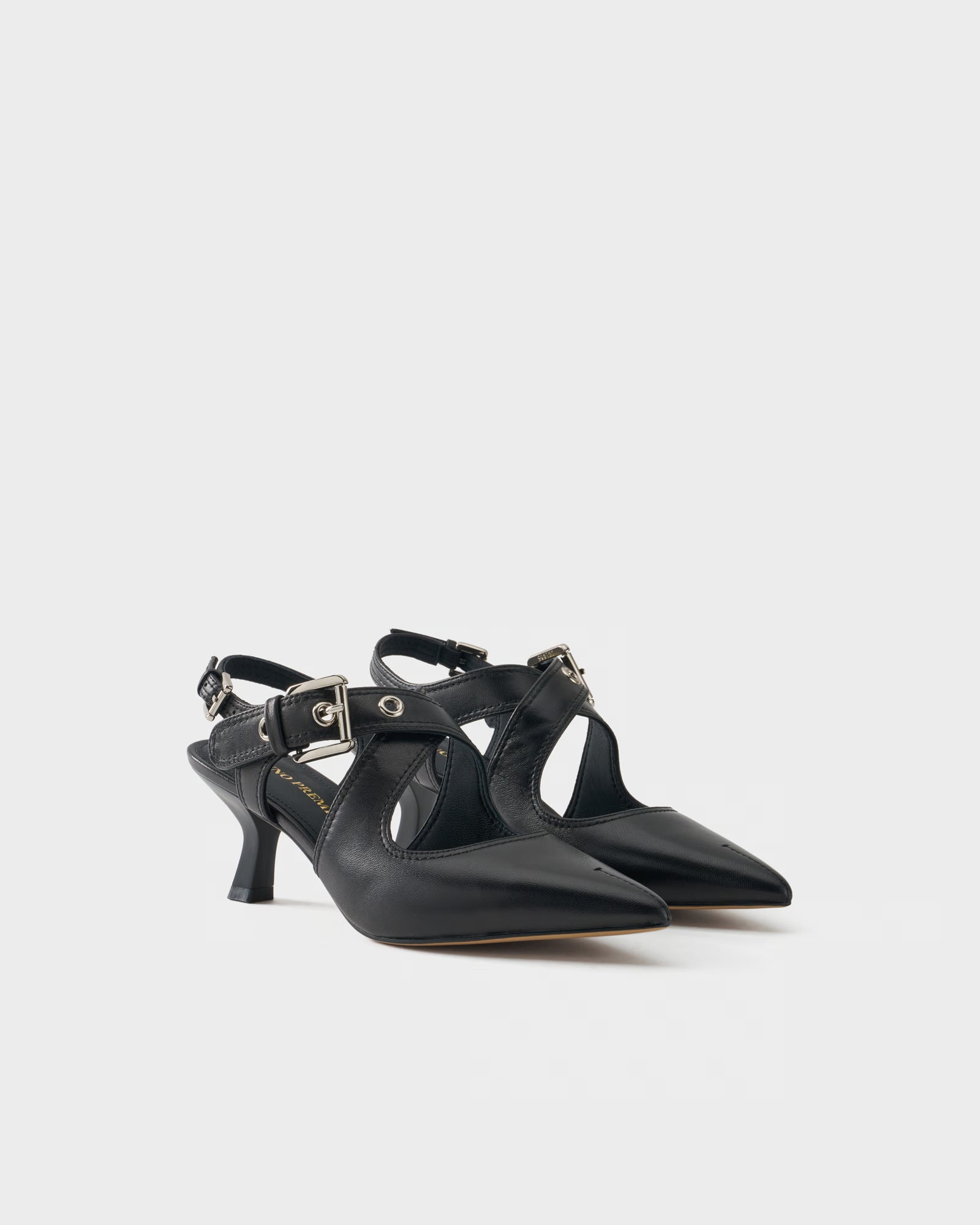 Slingback pump in nappa leather with straps
