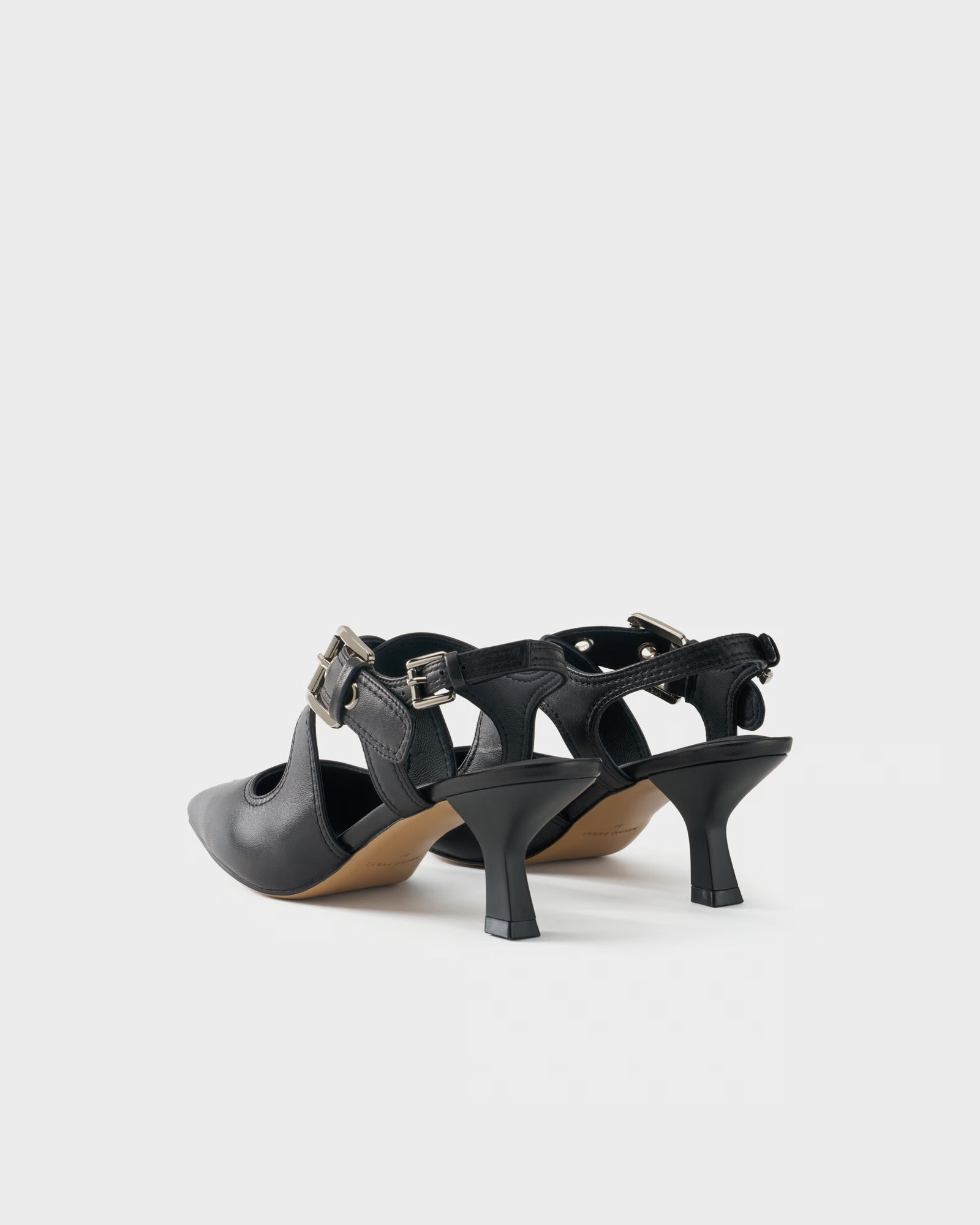 Slingback pump in nappa leather with straps