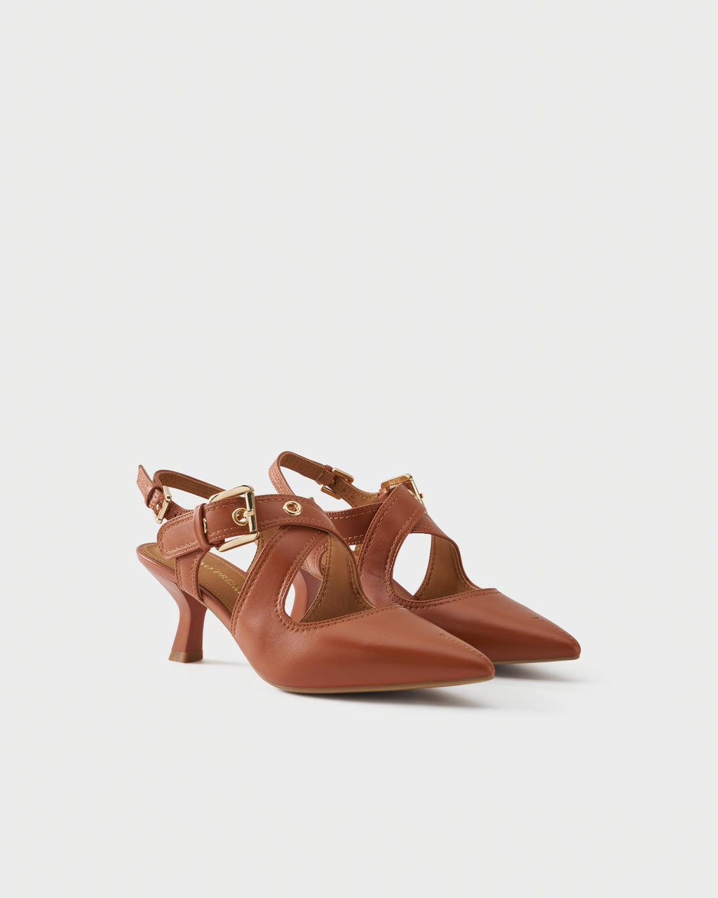 Slingback pump in nappa leather with straps
