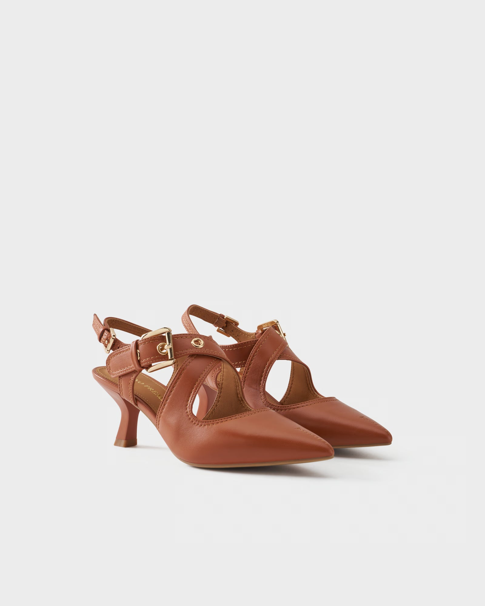 Décolleté slingback in nappa con cinturini