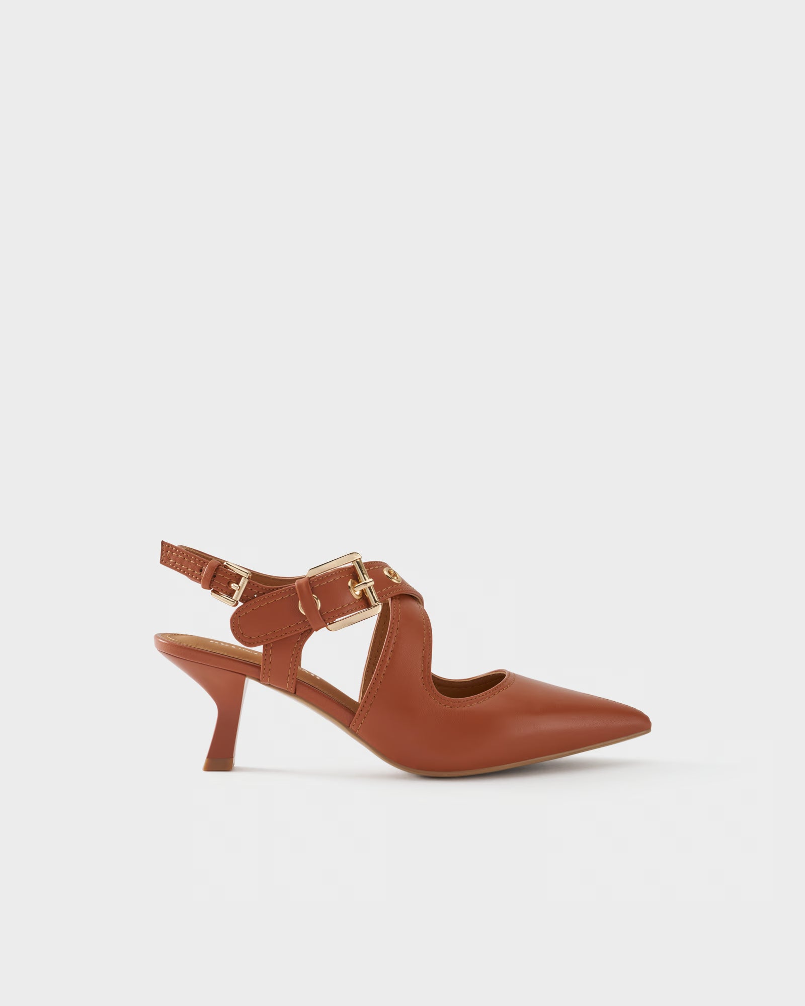 Décolleté slingback in nappa con cinturini