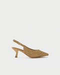 Pointed-toe slingback pump with woven upper