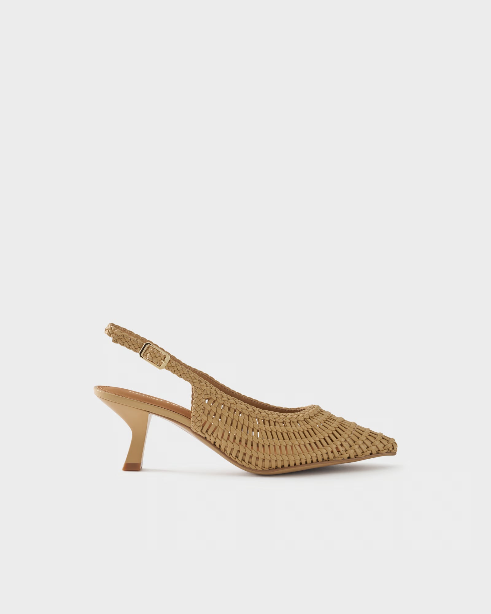 Pointed-toe slingback pump with woven upper