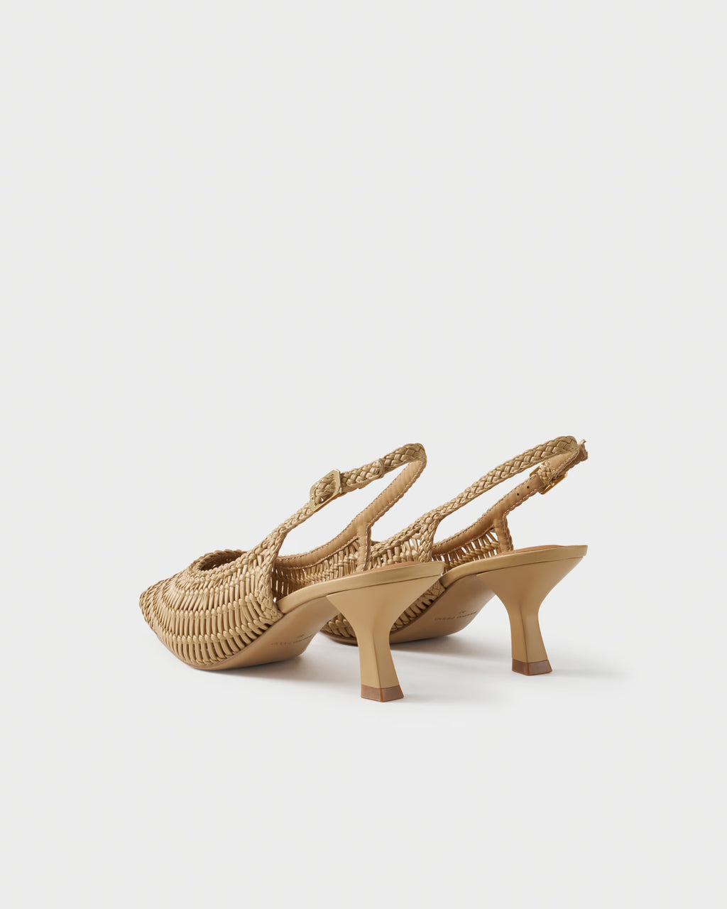 Pointed-toe slingback pump with woven upper