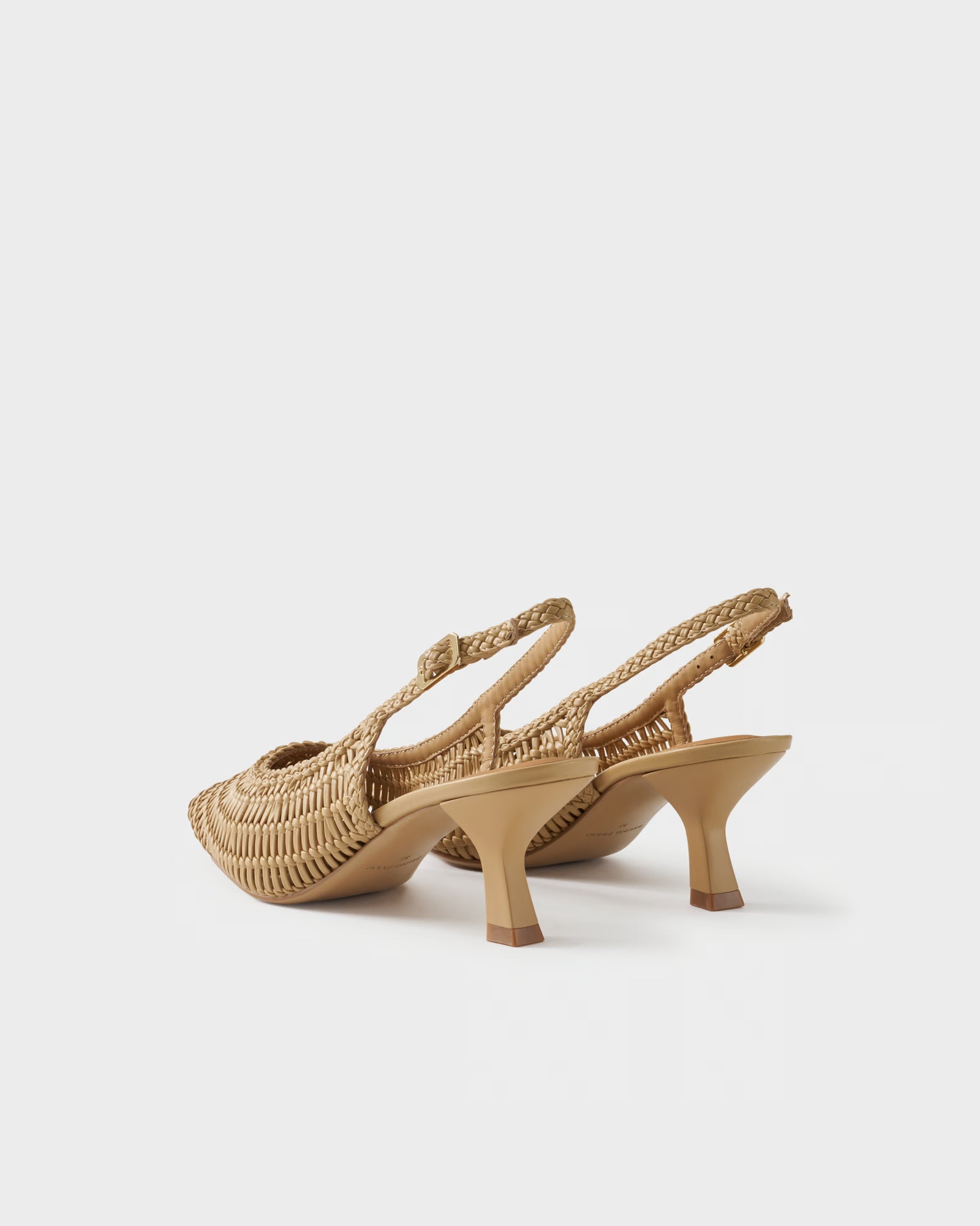 Pointed-toe slingback pump with woven upper