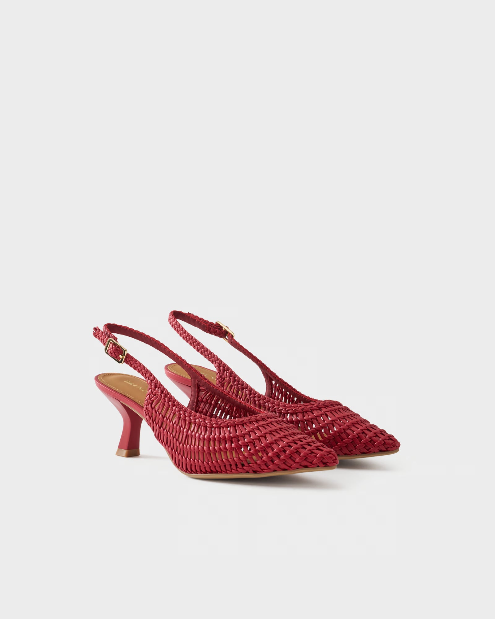 Pointed-toe slingback pump with woven upper