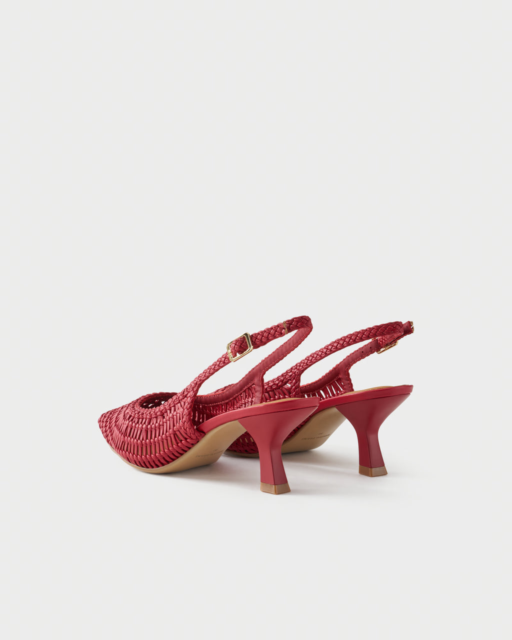 Pointed-toe slingback pump with woven upper