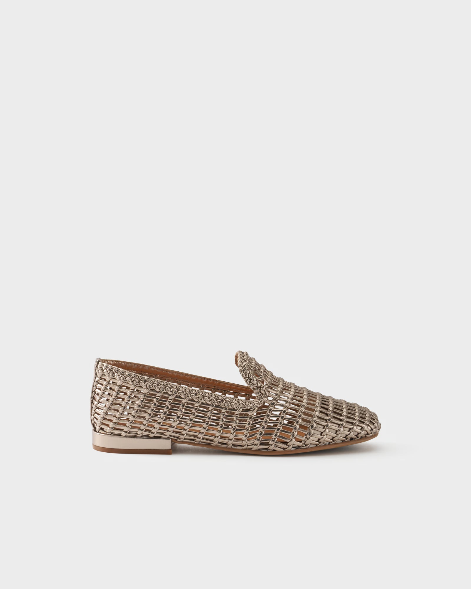 Loafer with laminated woven upper