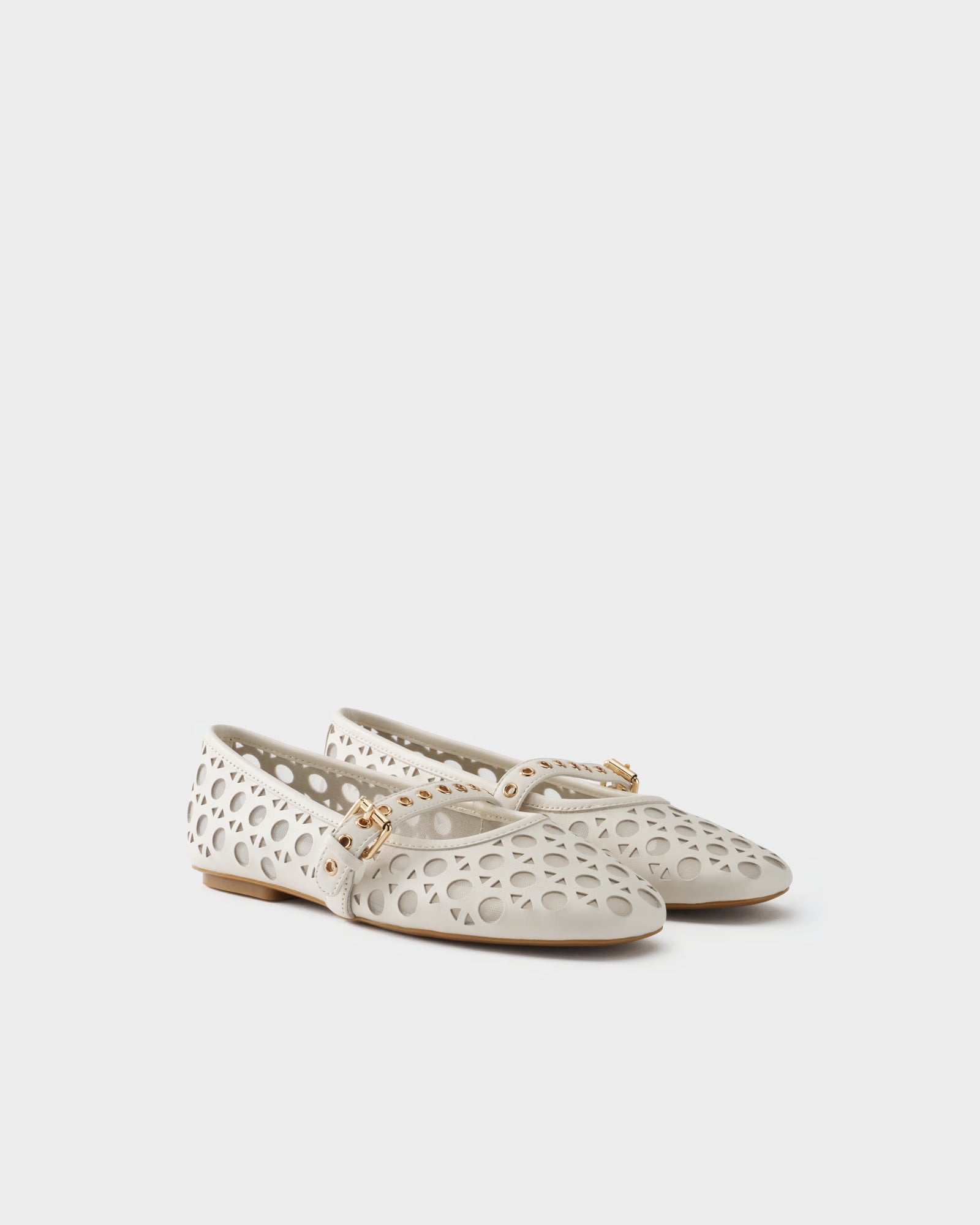 Ballerina traforata in pelle