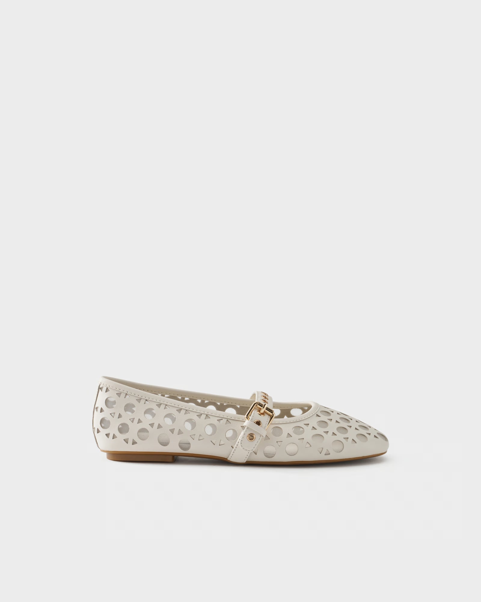 Ballerina traforata in pelle