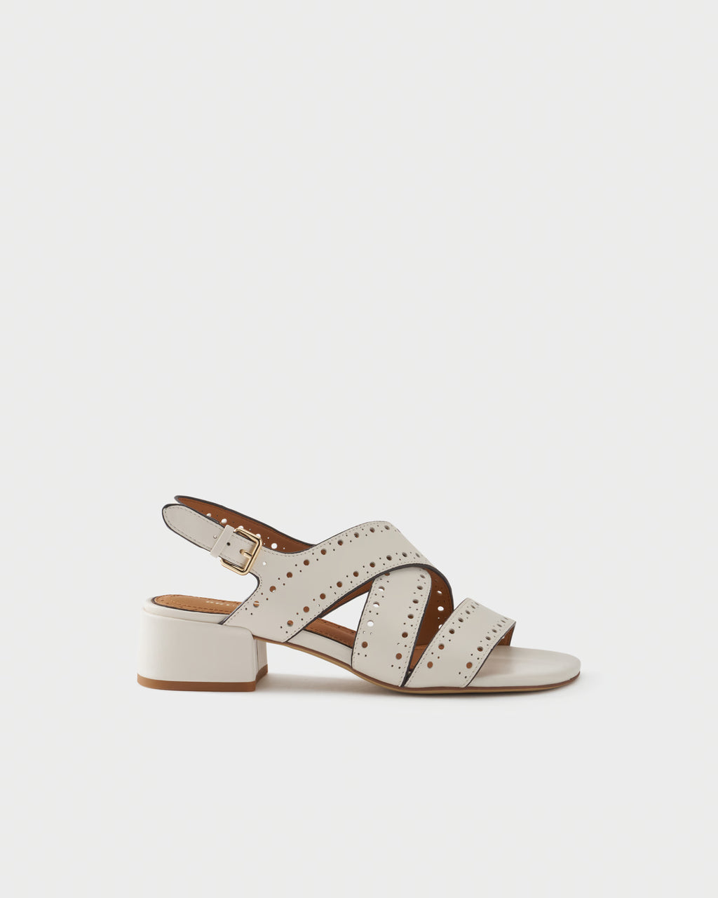 Slingback sandal in leather with crossover straps