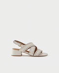Slingback sandal in leather with crossover straps