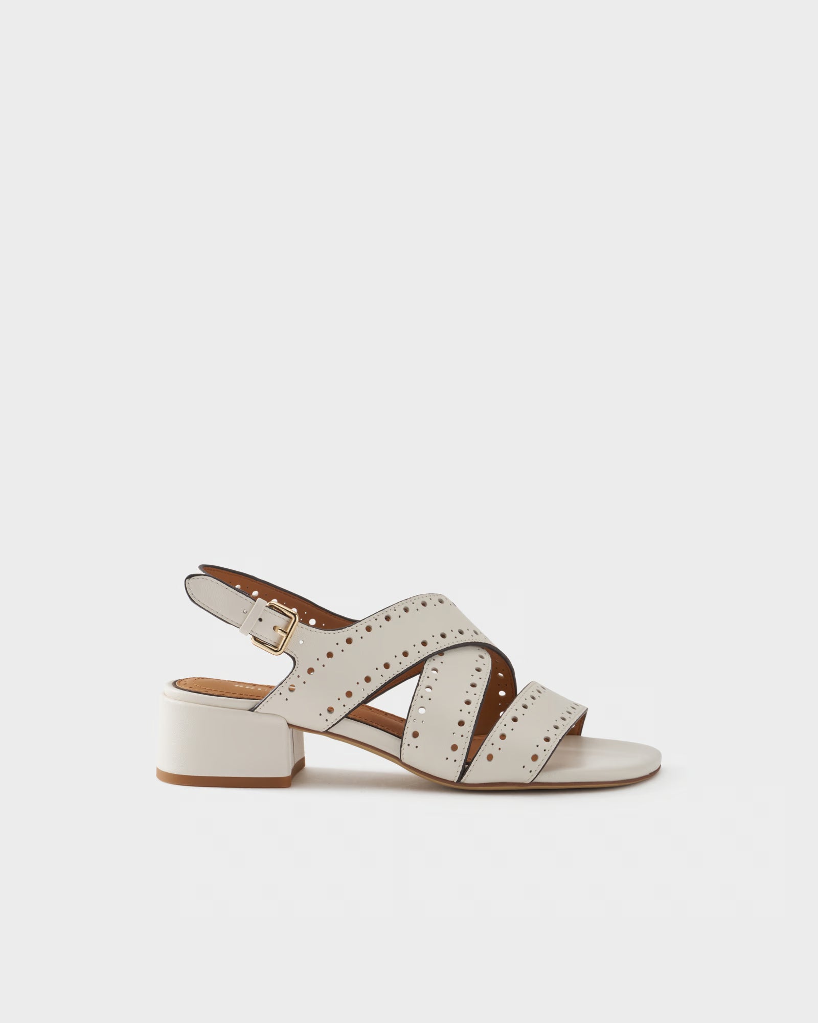 Sandalo slingback in pelle con fasce incrociate