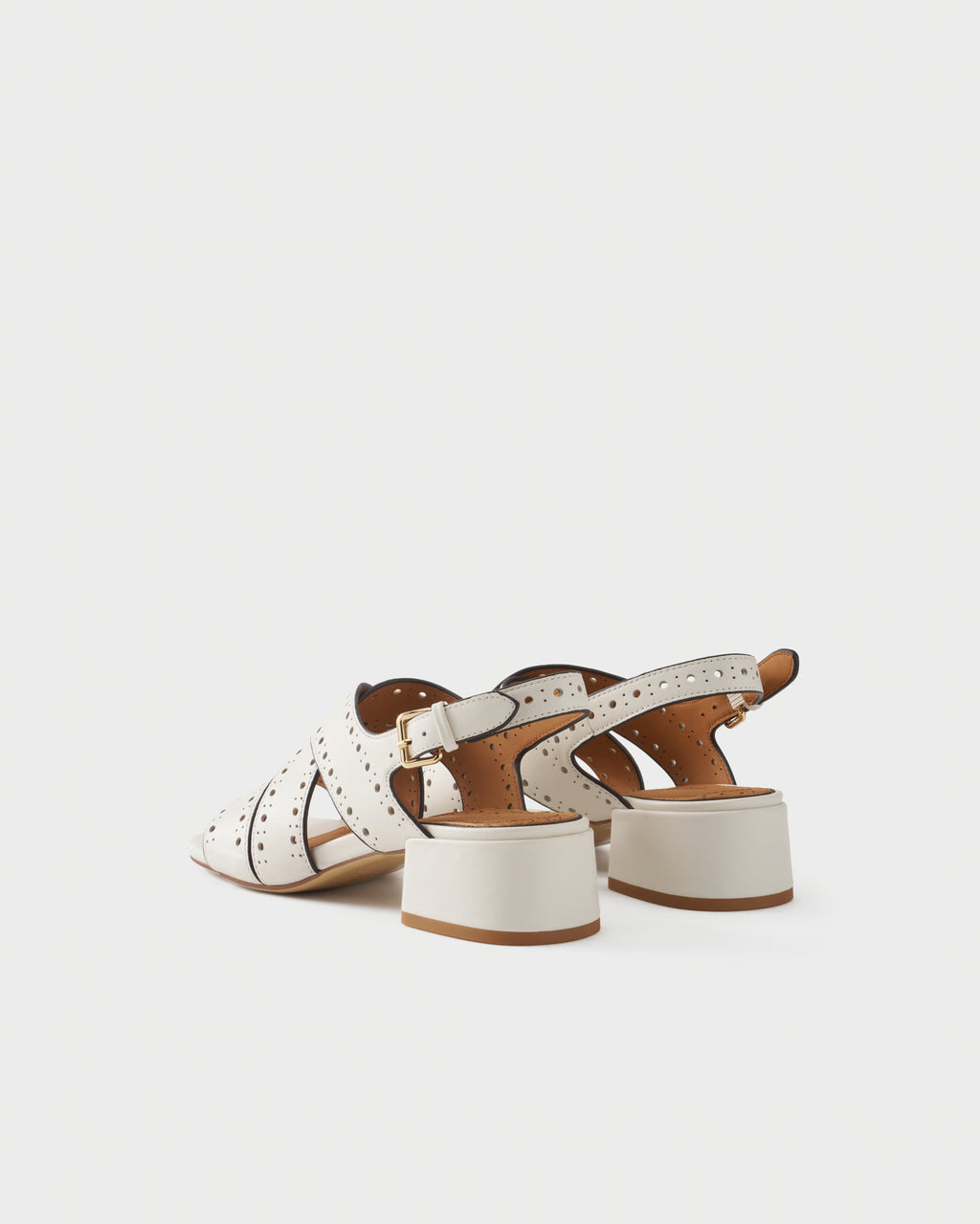 Slingback sandal in leather with crossover straps