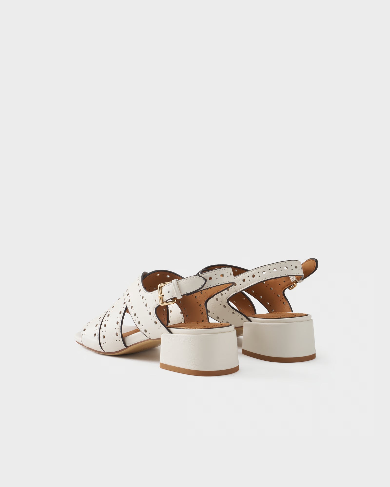 Slingback sandal in leather with crossover straps