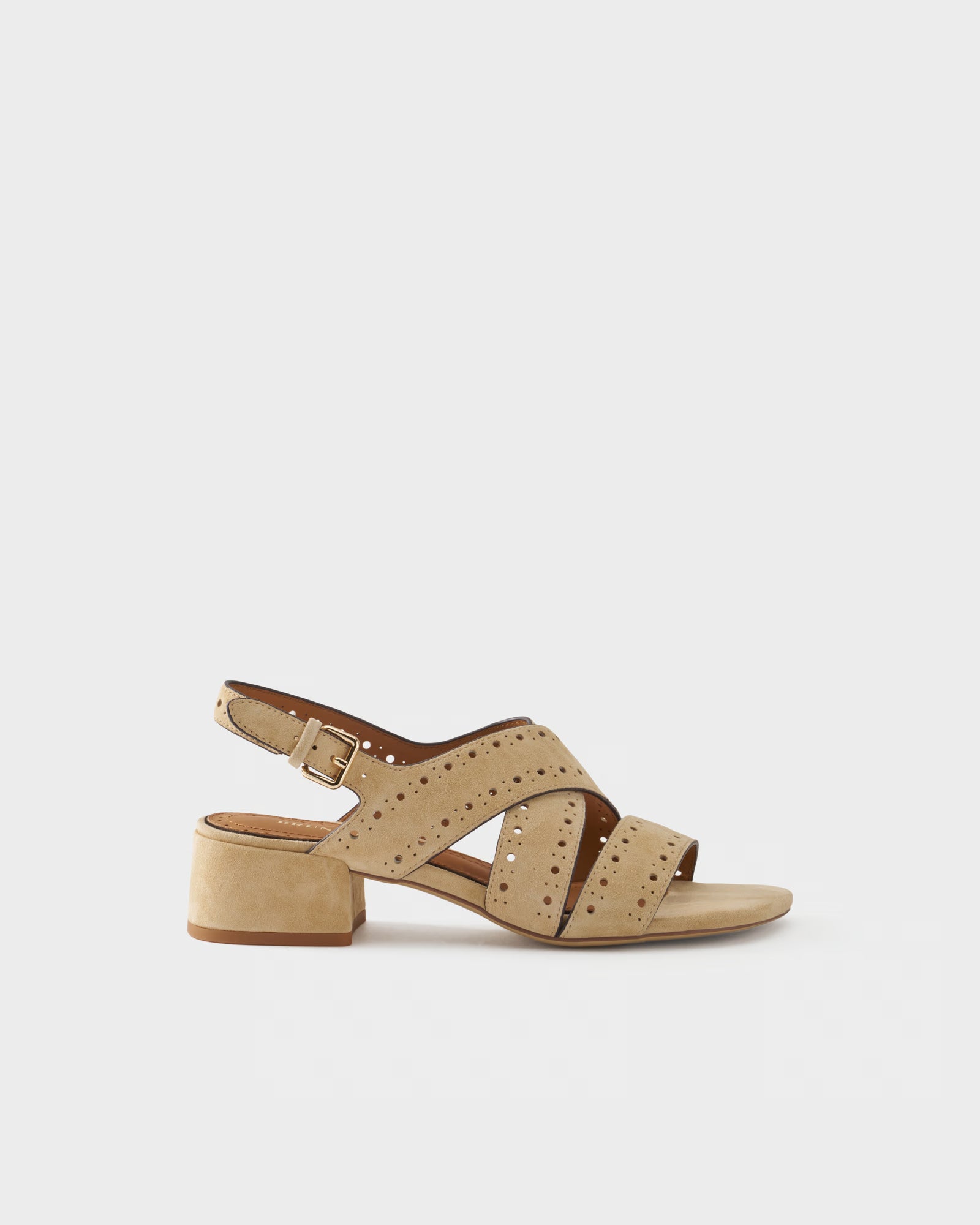 Slingback sandal in suede with crossover straps