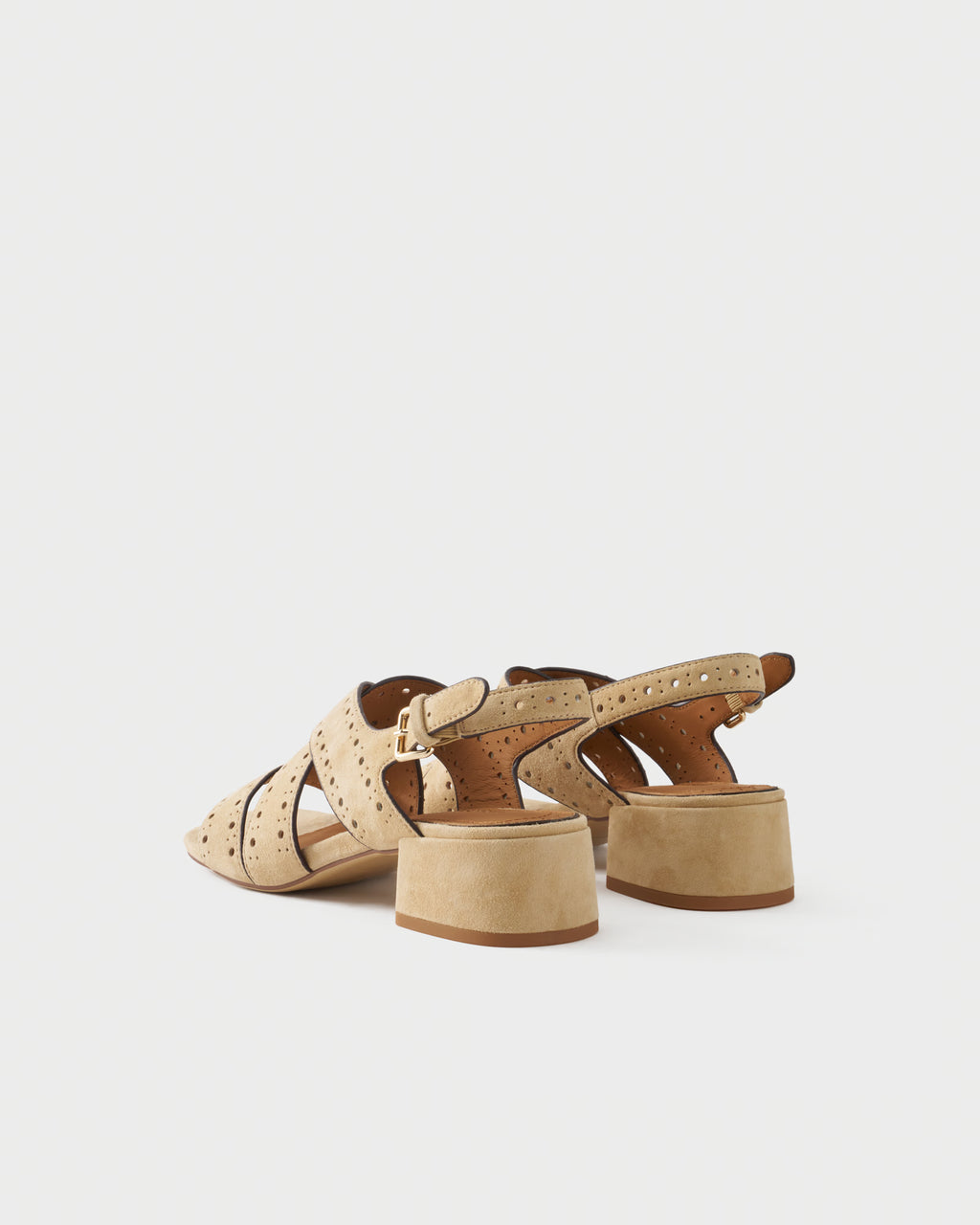 Slingback sandal in suede with crossover straps