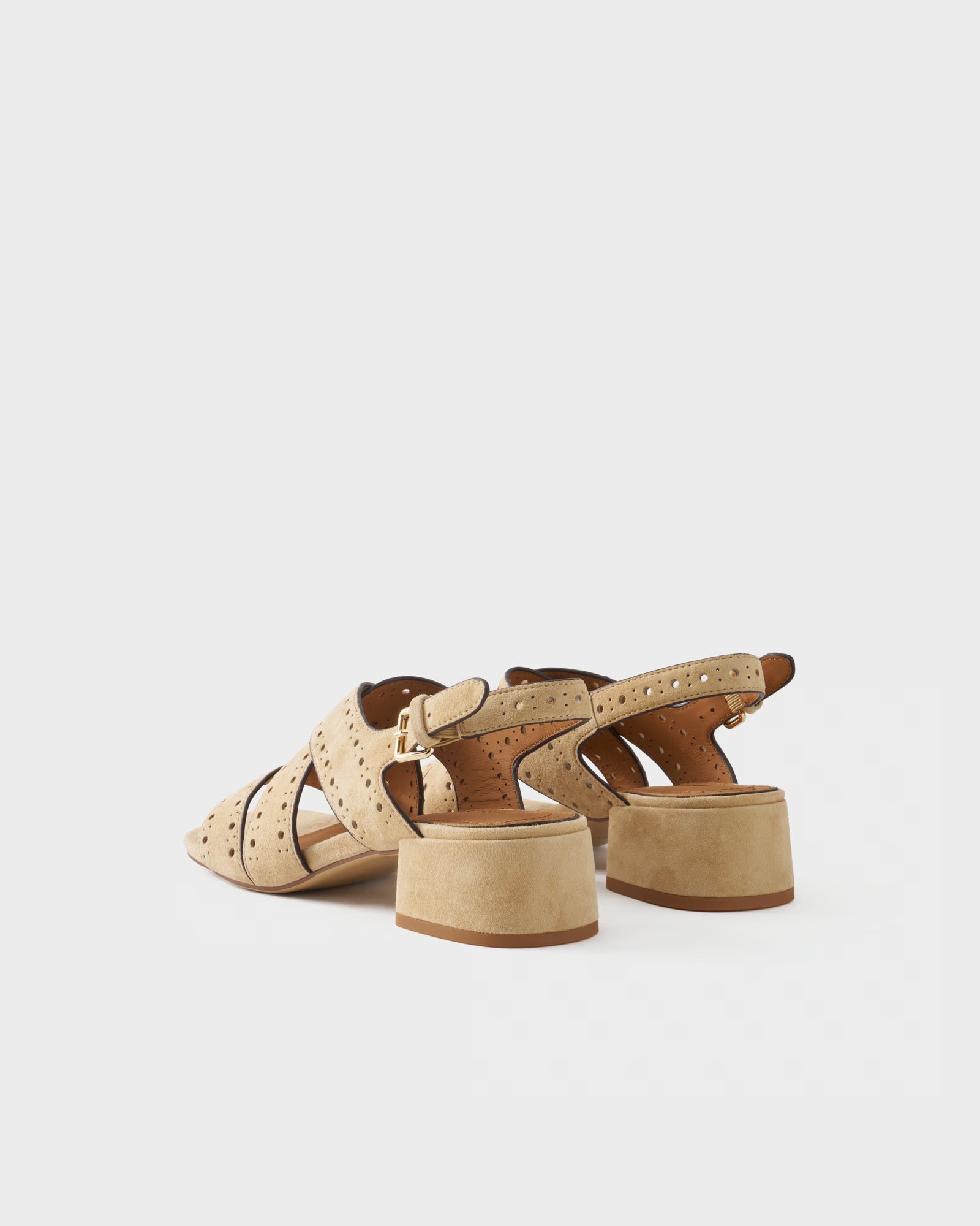 Slingback sandal in suede with crossover straps