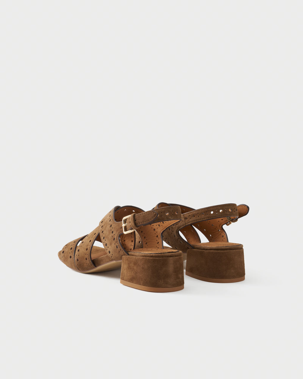 Slingback sandal in suede with crossover straps