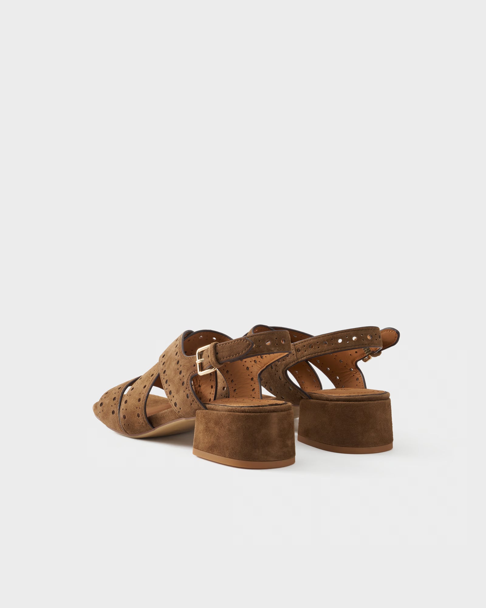 Slingback sandal in suede with crossover straps