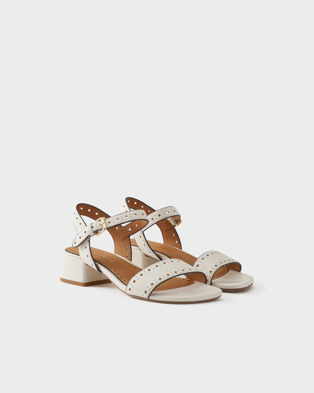 Slingback sandal in leather with strap