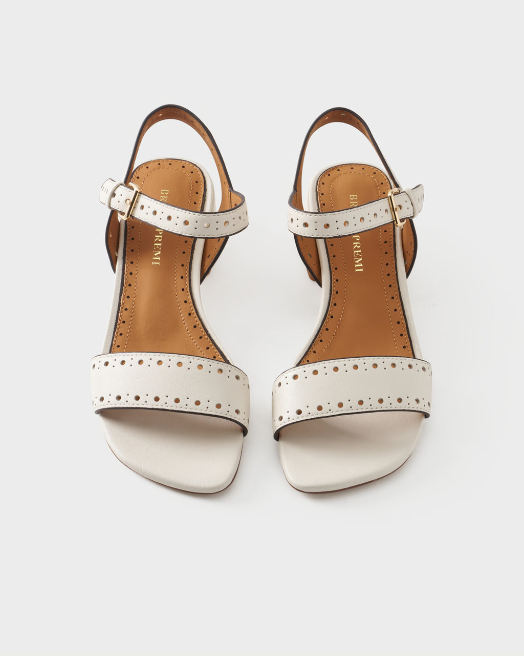 Slingback sandal in leather with strap