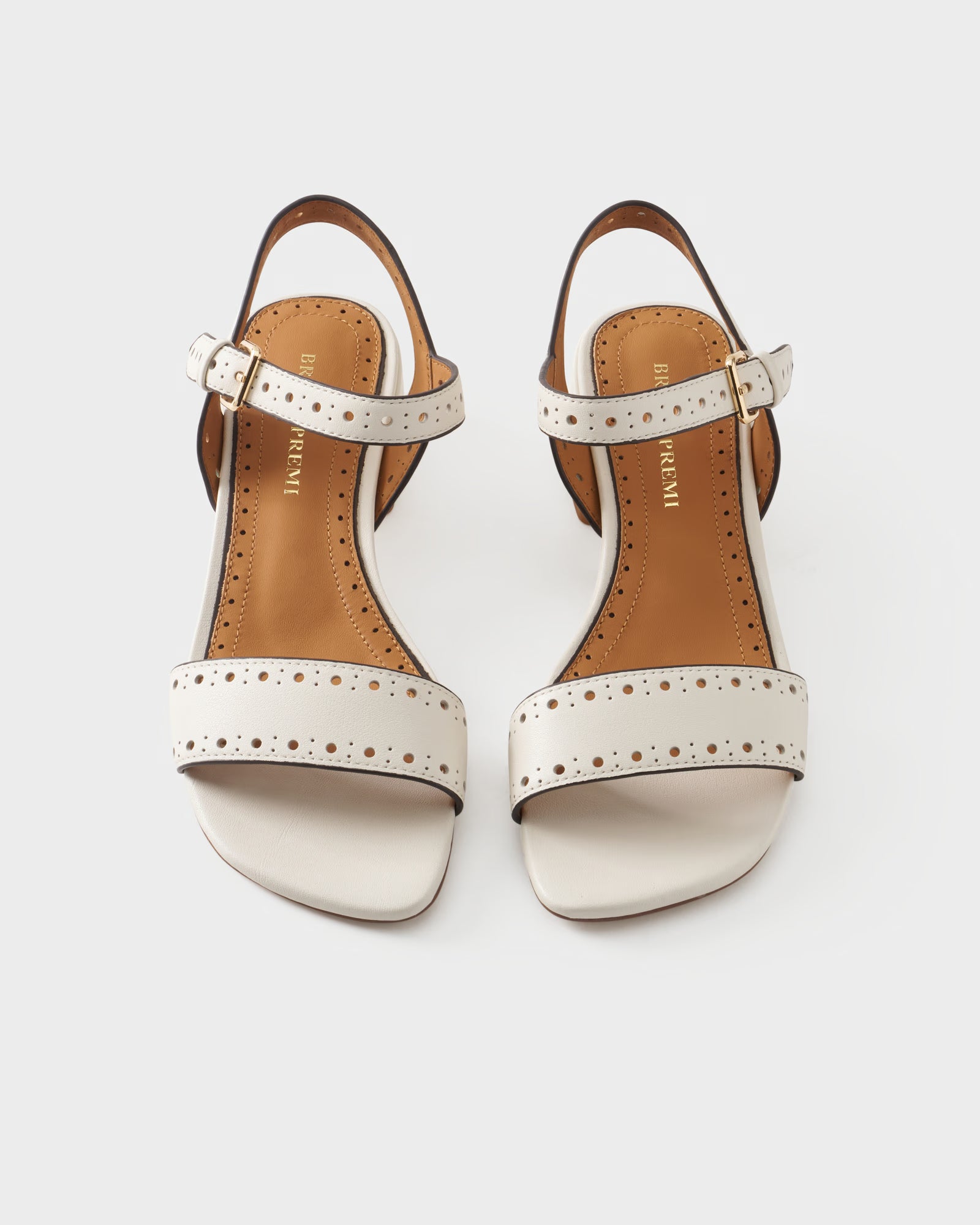 Slingback sandal in leather with strap