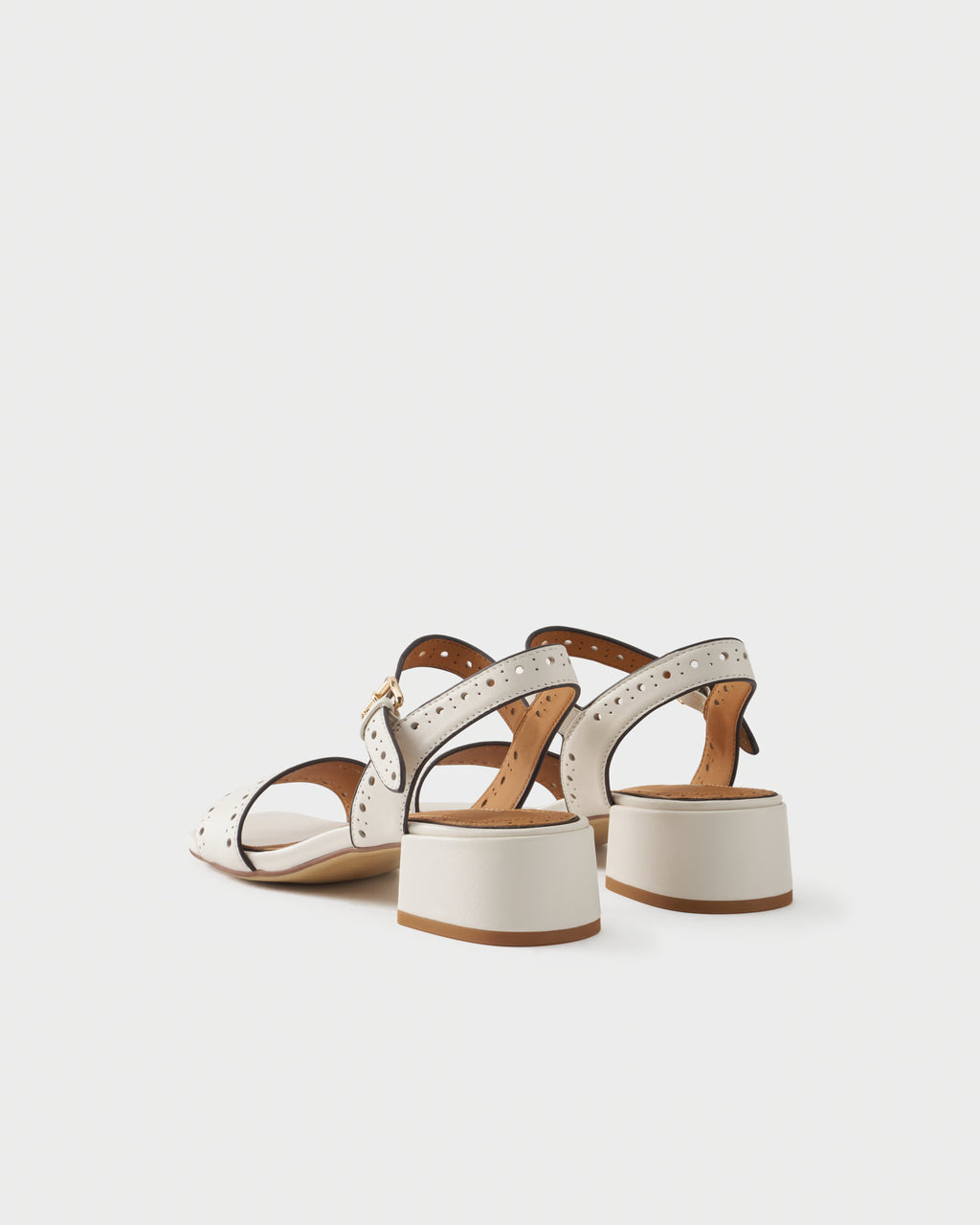 Slingback sandal in leather with strap