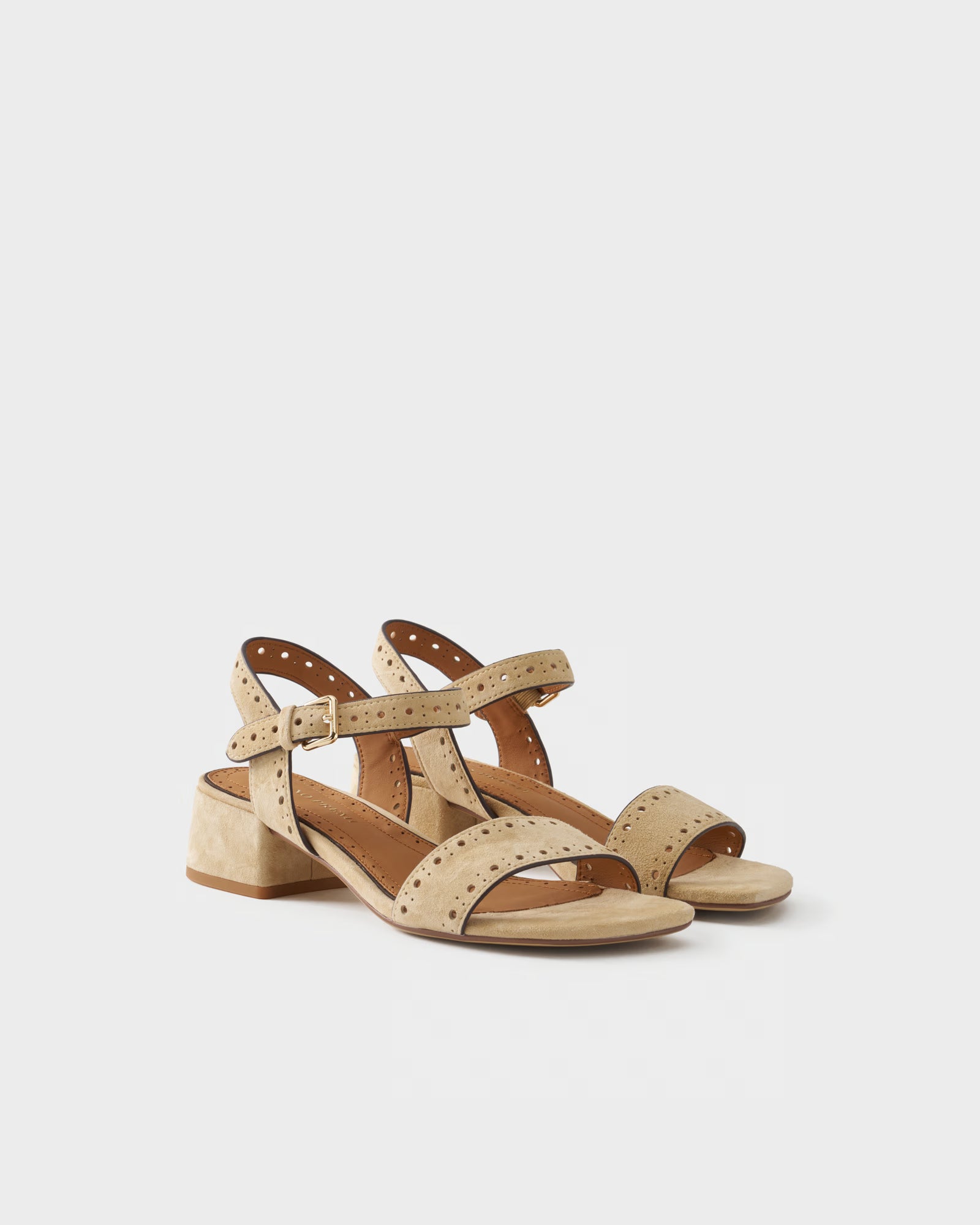 Sandalo slingback in pelle scamosciata con fascia