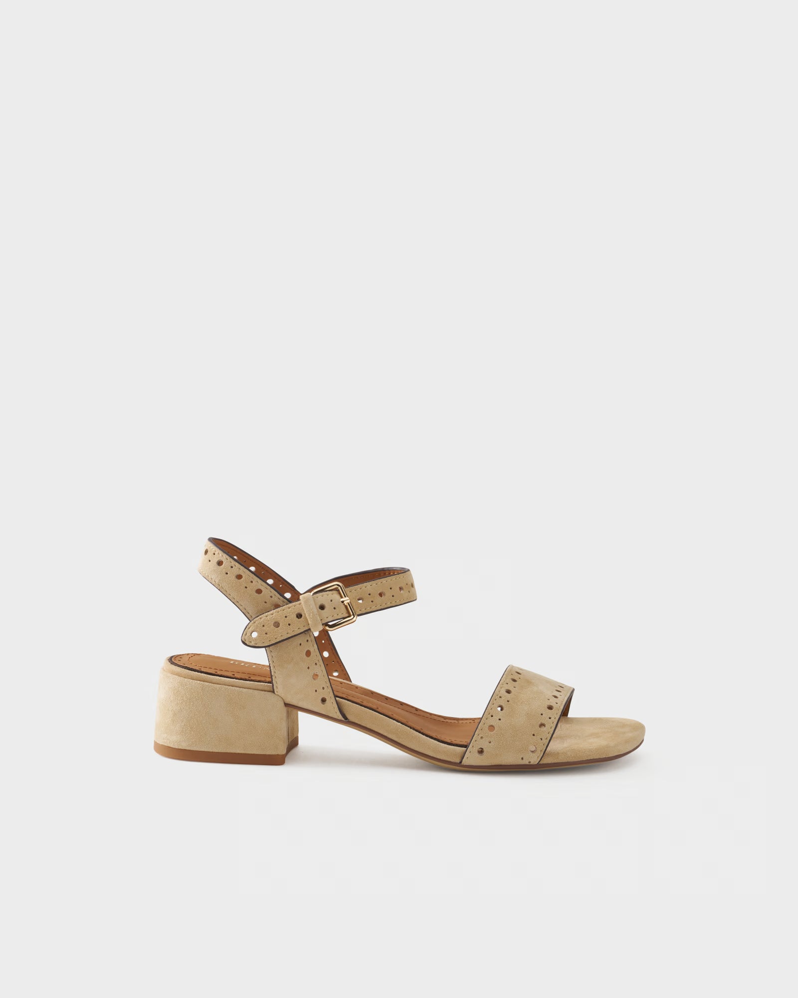 Sandalo slingback in pelle scamosciata con fascia