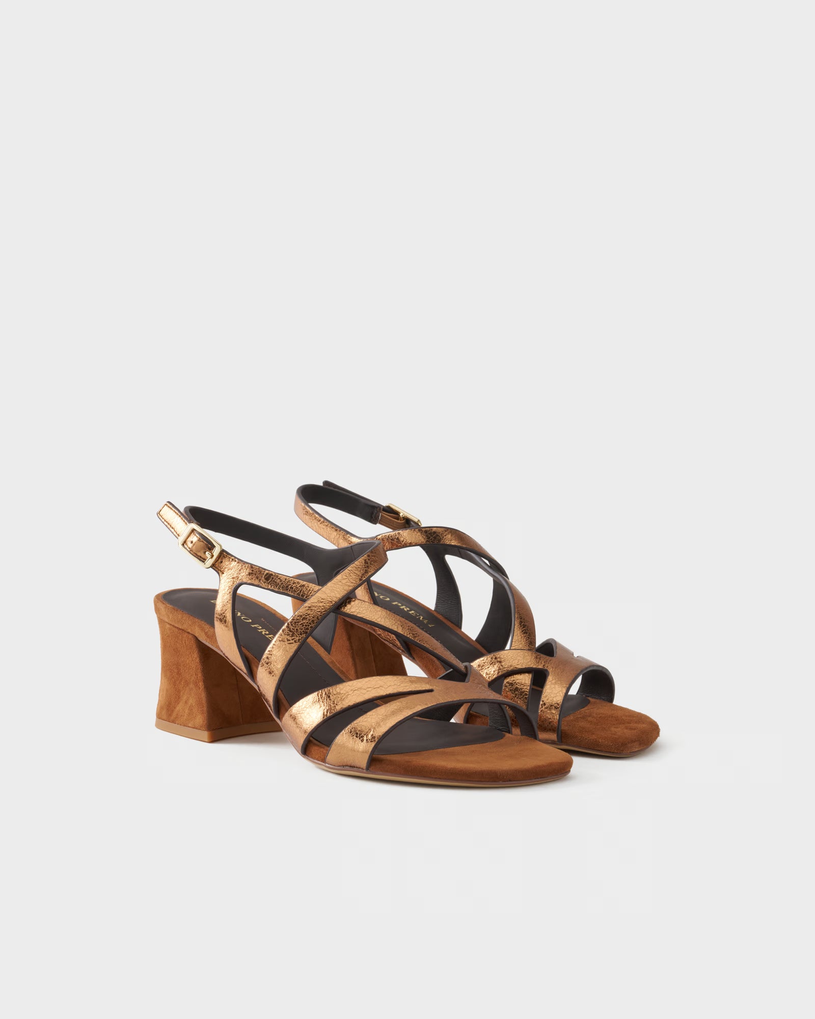 Slingback sandal in metallic leather