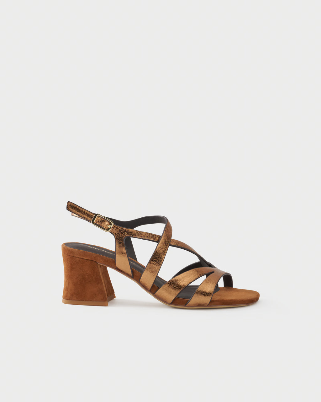 Slingback sandal in metallic leather