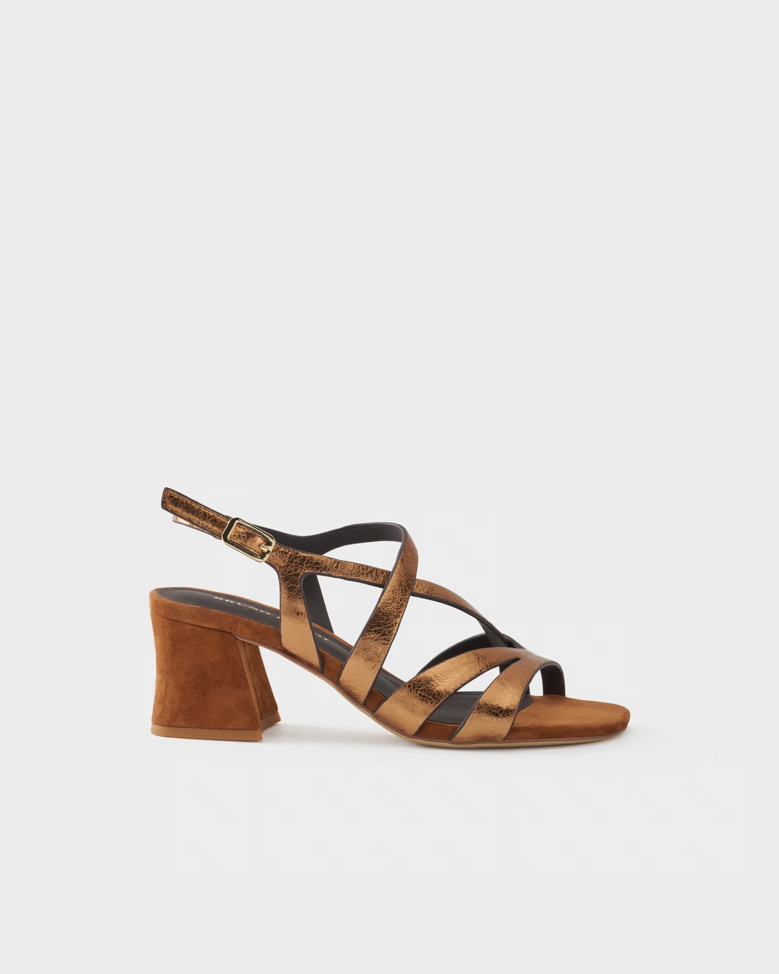 Slingback sandal in metallic leather