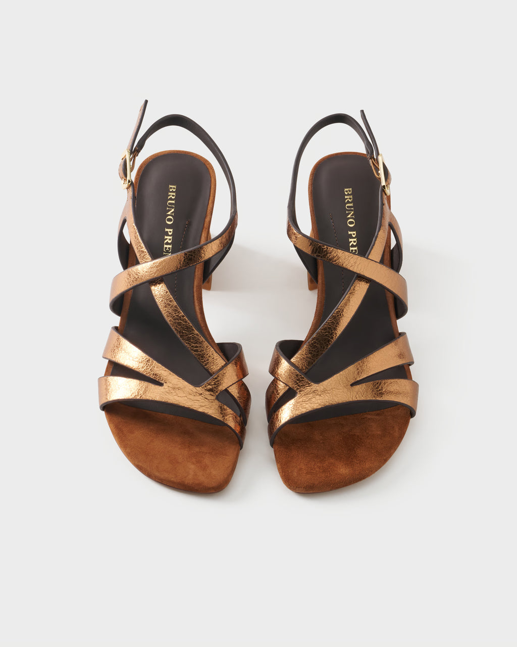 Slingback sandal in metallic leather