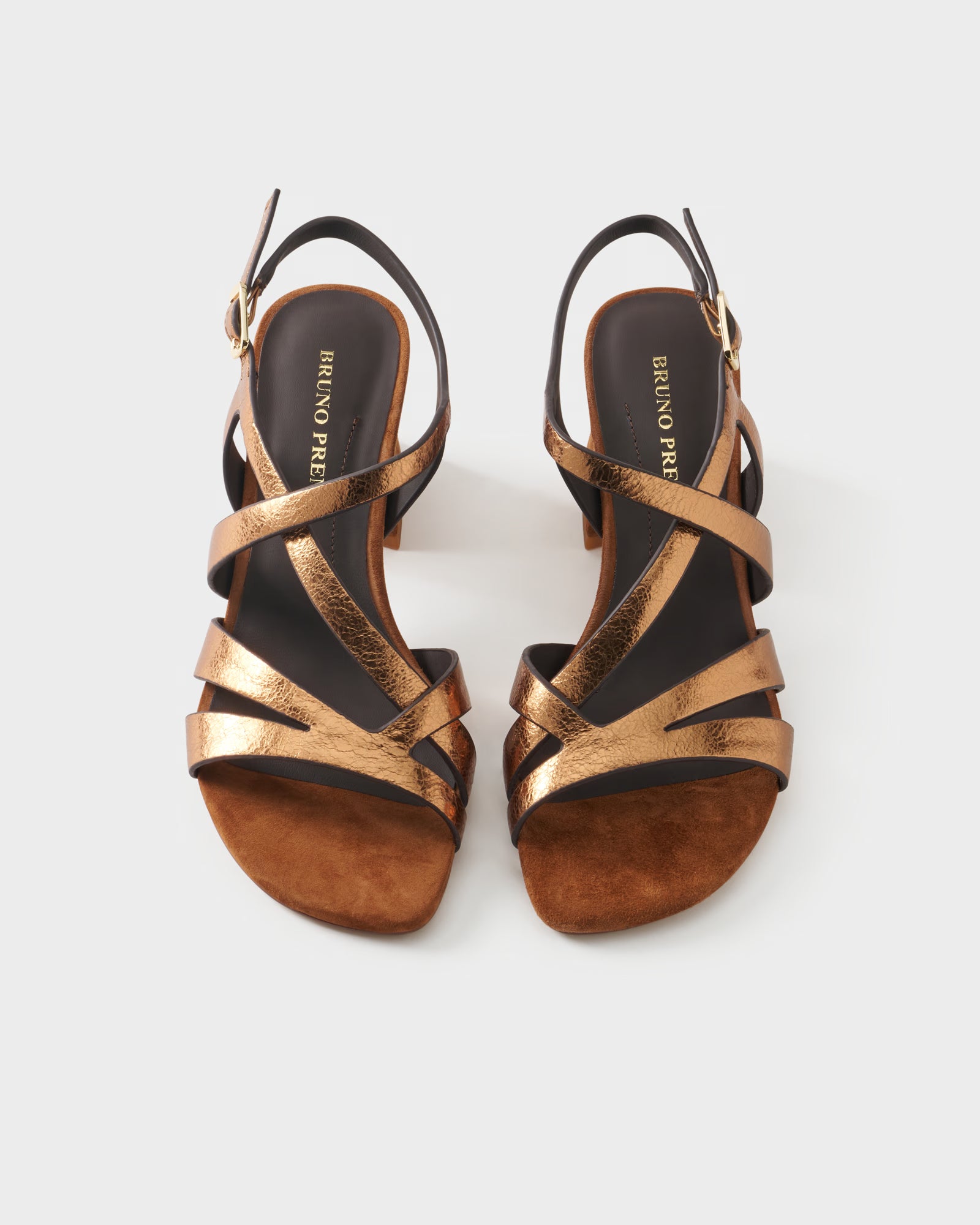 Slingback sandal in metallic leather