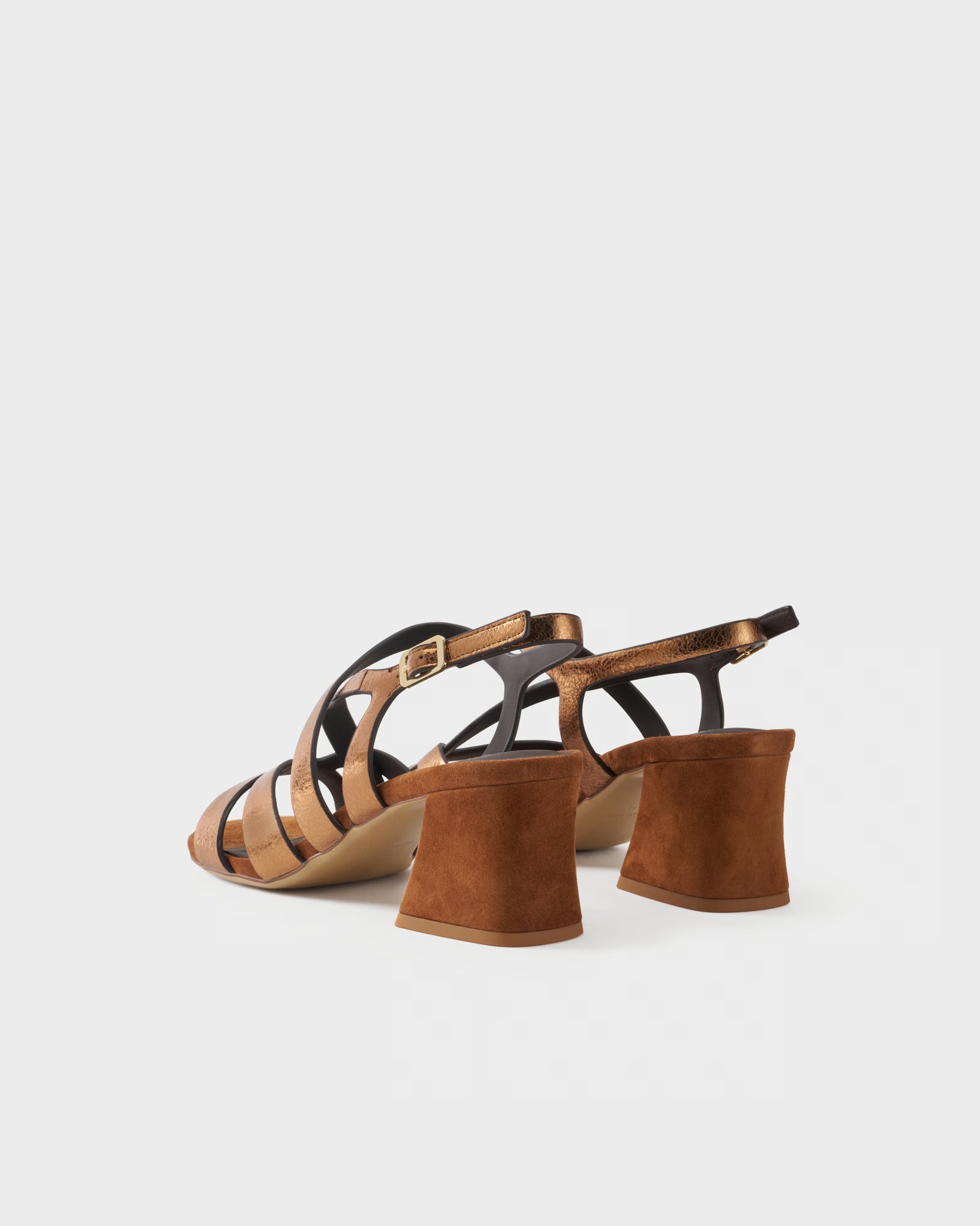 Slingback sandal in metallic leather